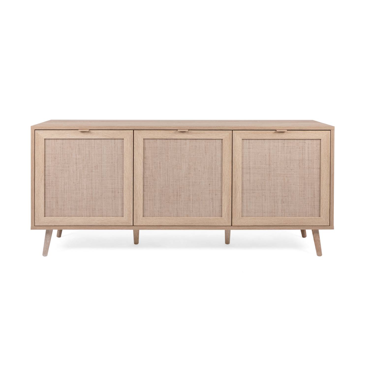 Sideboard Cabinet Cupboard Storage Solide Wood Rafia Brown