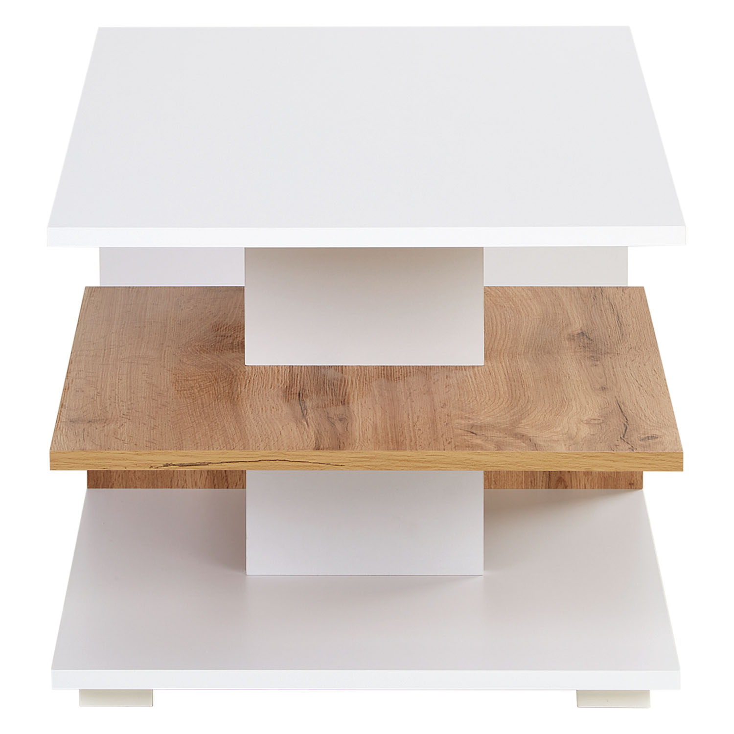 Coffee Table 90x50 cm Living Room Table Storage Wooden White Table Oak Sofa Table