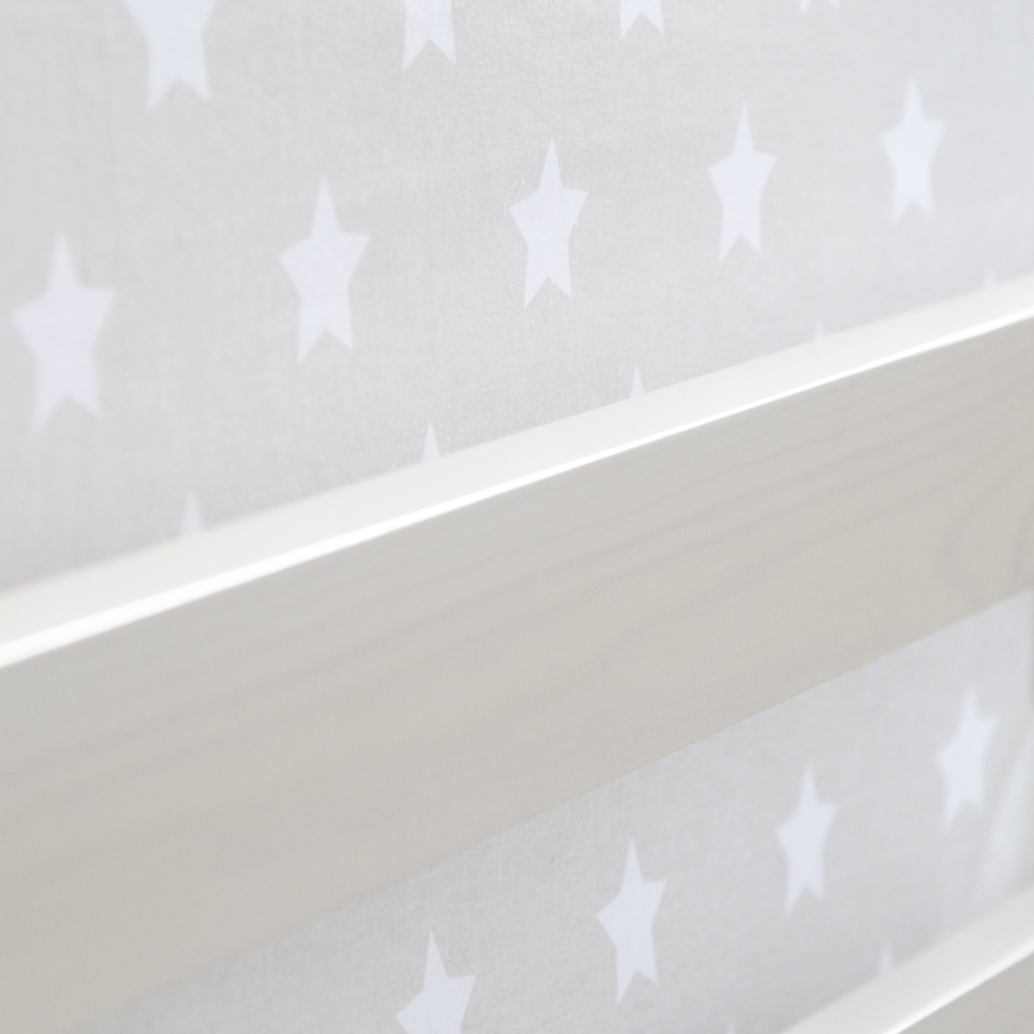 Loft Bed Kids 90x200 cm White with Curtain Stars | Slide | with Slatted Frame