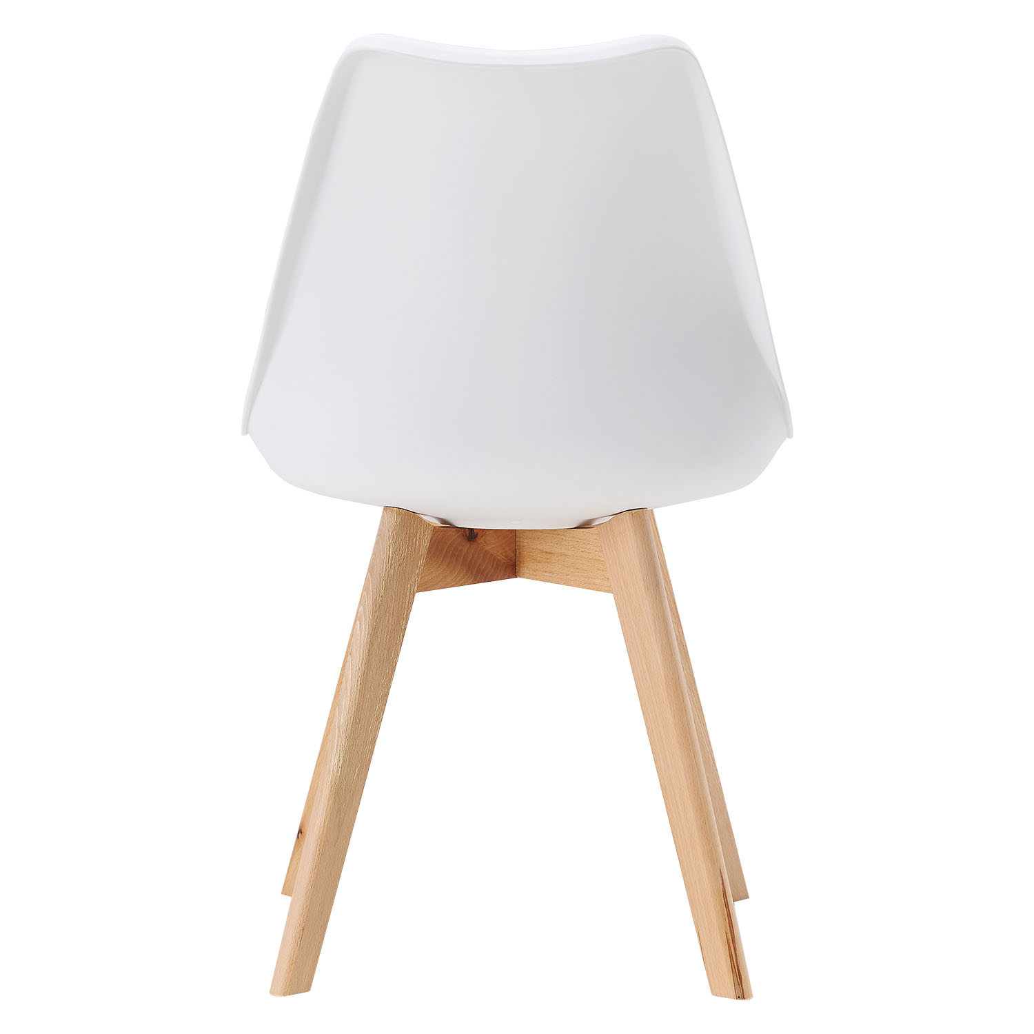 White Dining Chair – Modern Plastic Design Chair with Wooden Legs | Contemporary Kitchen & Dining Chair