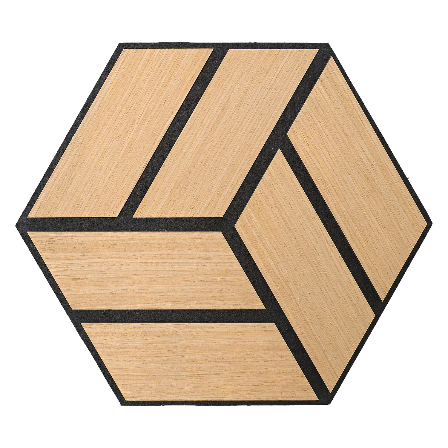 Akustikpaneele Holz 30 x 26 cm Braun Grau Natur Paneele Hexagon Wandpaneele 3D Wandpaneel Wandverkleidung Dekorpaneel