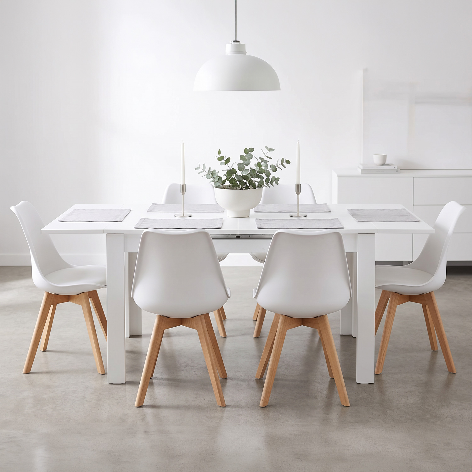 Modern Dining Table Kitchen Table Wooden Table 125x80 cm White 6 Seater Extendable
