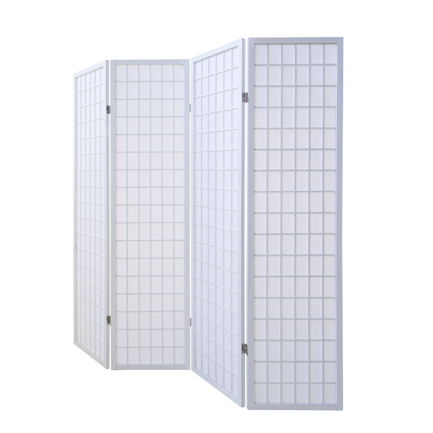 Paravent White Shoji Rice Paper White | 4-panel | Wood | Room Divider Partition Privacy Screen