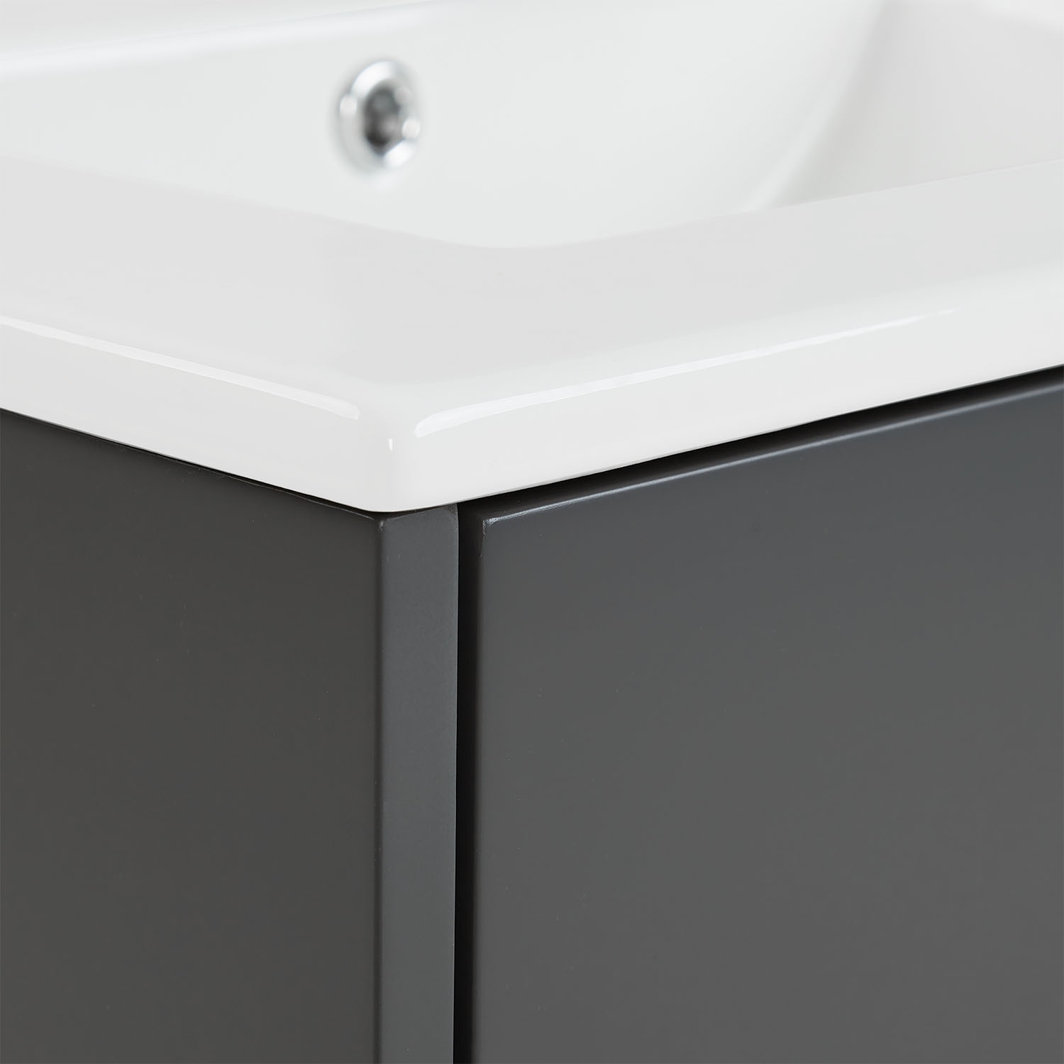 Bathroom mirror and cabinet 60 cm Grey Storage Vanity unit Bathroom furniture Sink unit Washroom wall cabinet