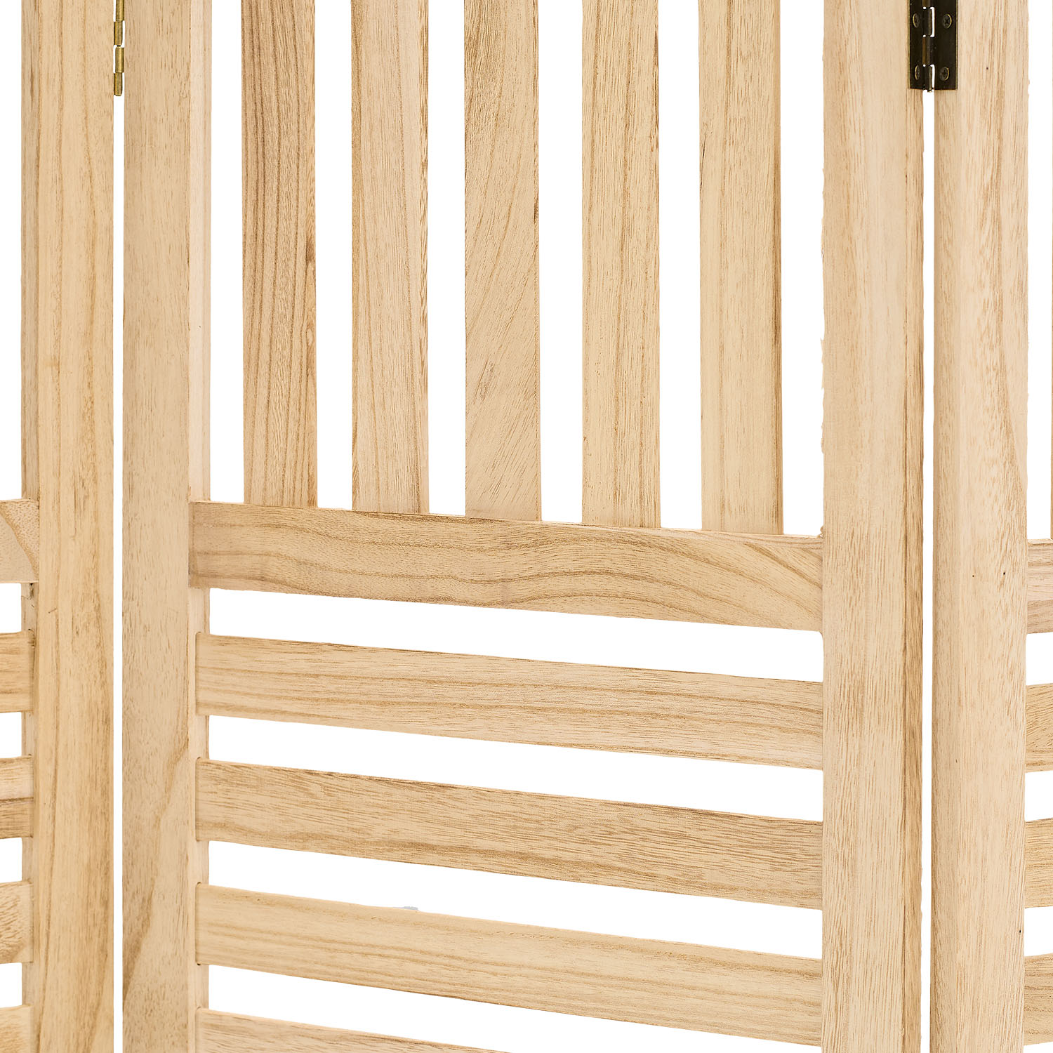 Paravent Natural Wooden Slats | 3-panel | Wood | Room Divider Partition Privacy Screen