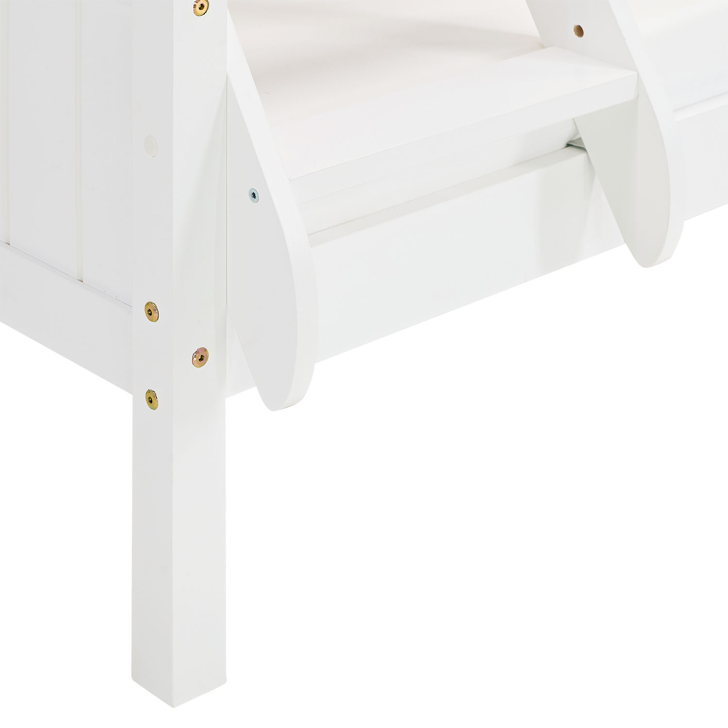 Children´s Bed Bunk Bed 90x200 and 140x200 High Sleeper Cot White Wood with Slats 2 Matresses