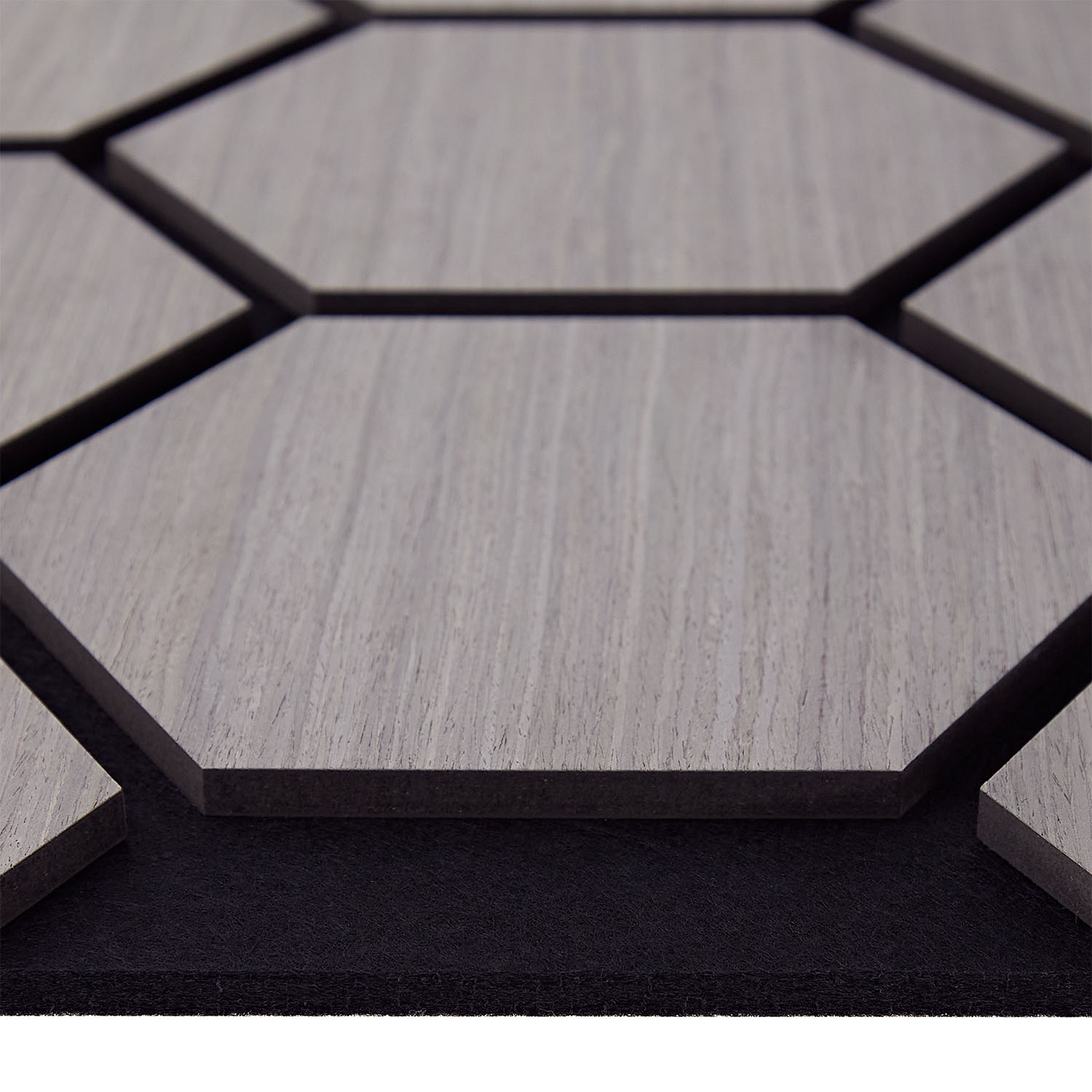 Acoustic Panels Wall Panels Hexagon Honeycomb 76 x 62 cm Gray | Wood | 4-piece Set | 3D
