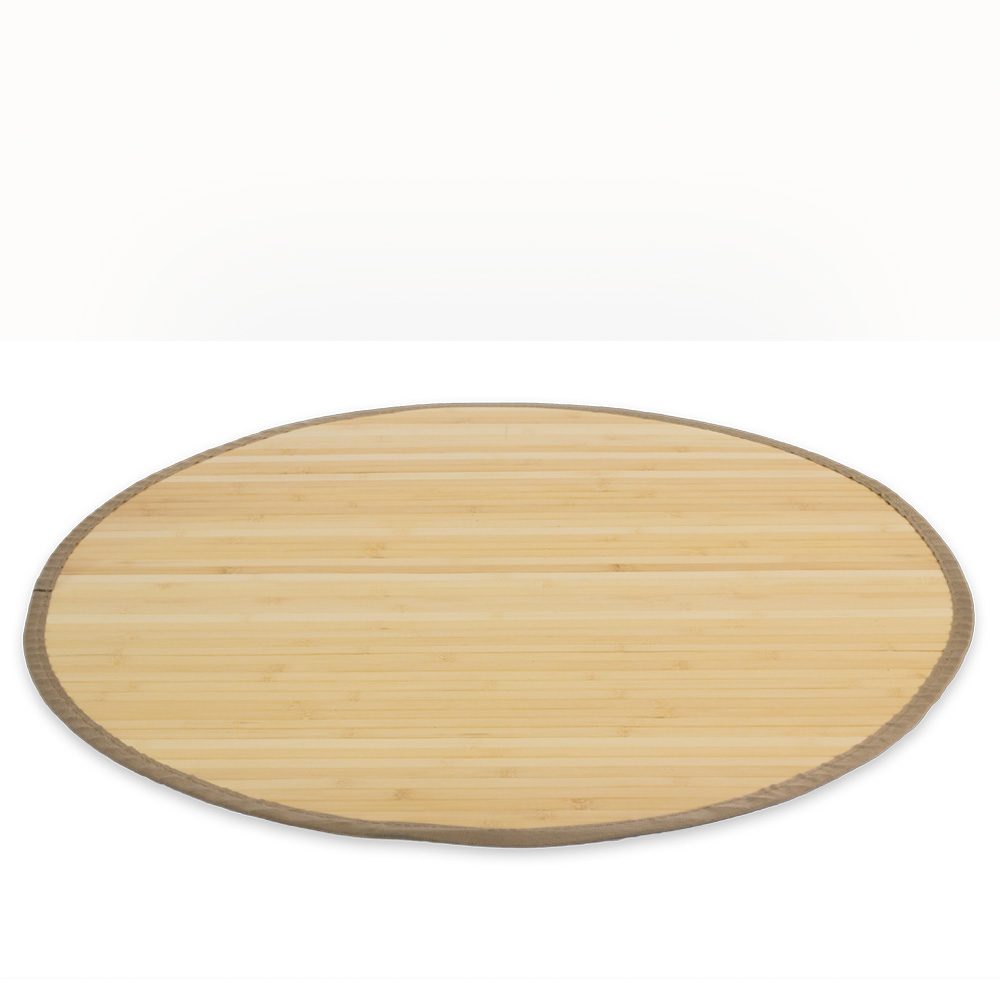Bamboo carpet Rug 90 cm round in Light Natural