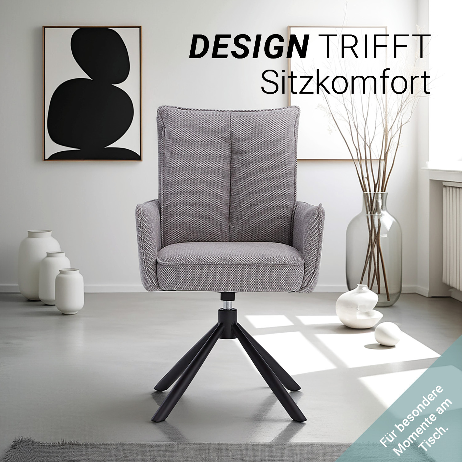 Dining Chair Set of 6 Modern Egg Chairs Grey Fabric Armchairs Dining Room Chairs Upholstered Chairs Eames Chairs
