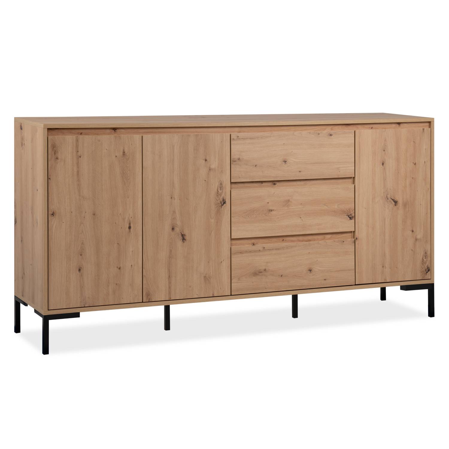 Sideboard Chest of Drawers 170 cm Wood Oak Cupboard Living Room Cabinet Industrial Look