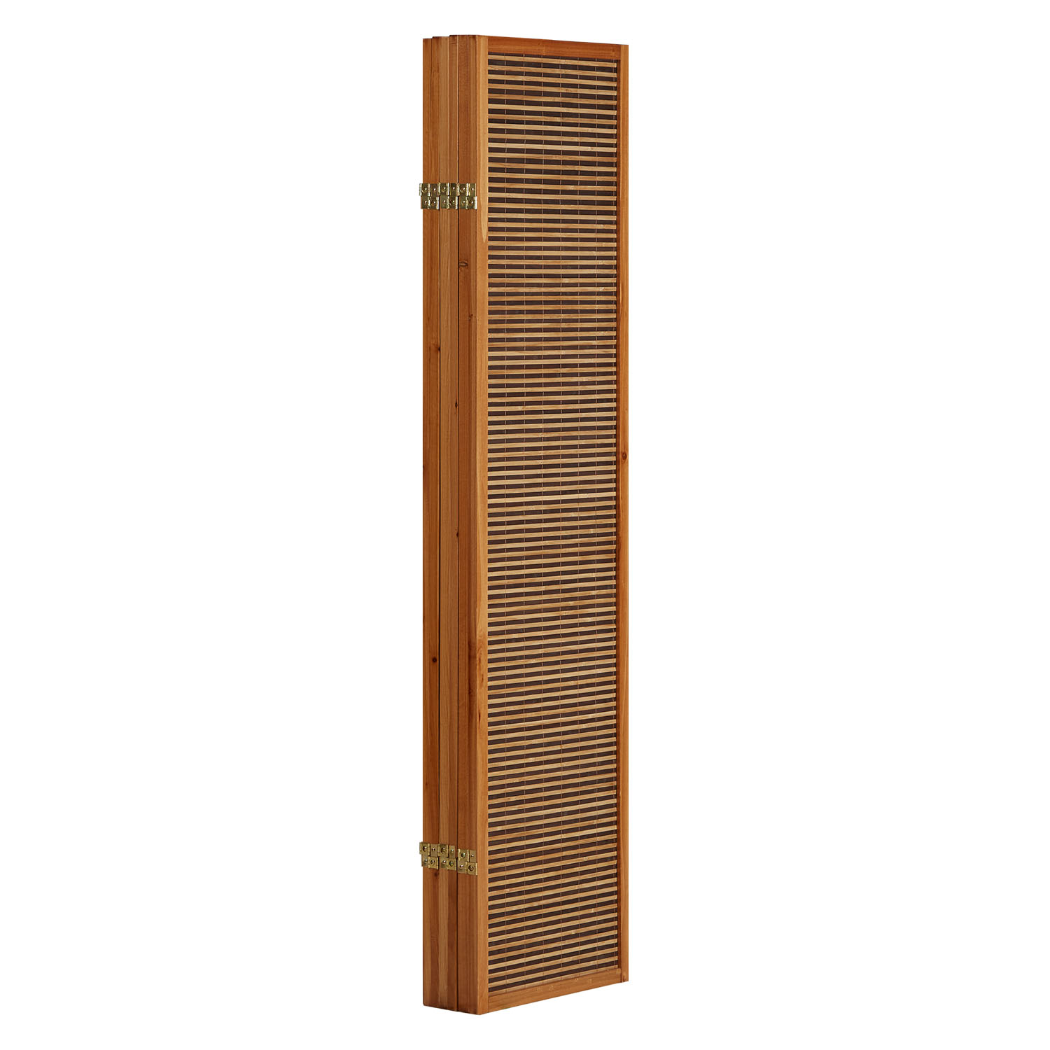 Paravent Brown Wooden Slats | 6-panel | Wood | Room Divider Partition Privacy Screen