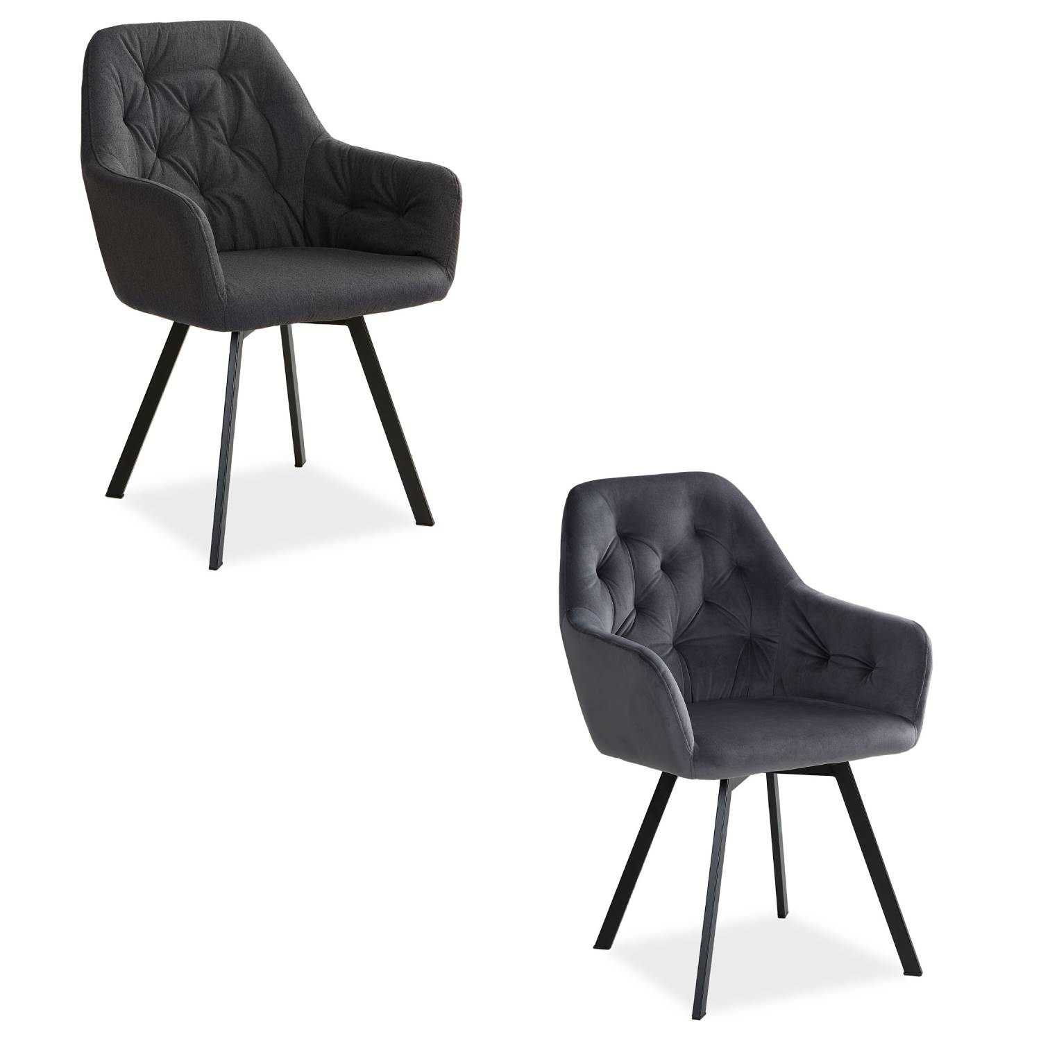 Dining Chair Egg Chair 1, 2, 4 or 6 Anthracite without Rotating Armchairs Grey Dining Room Chairs with Rotation Upholstered Chair Eames Chair