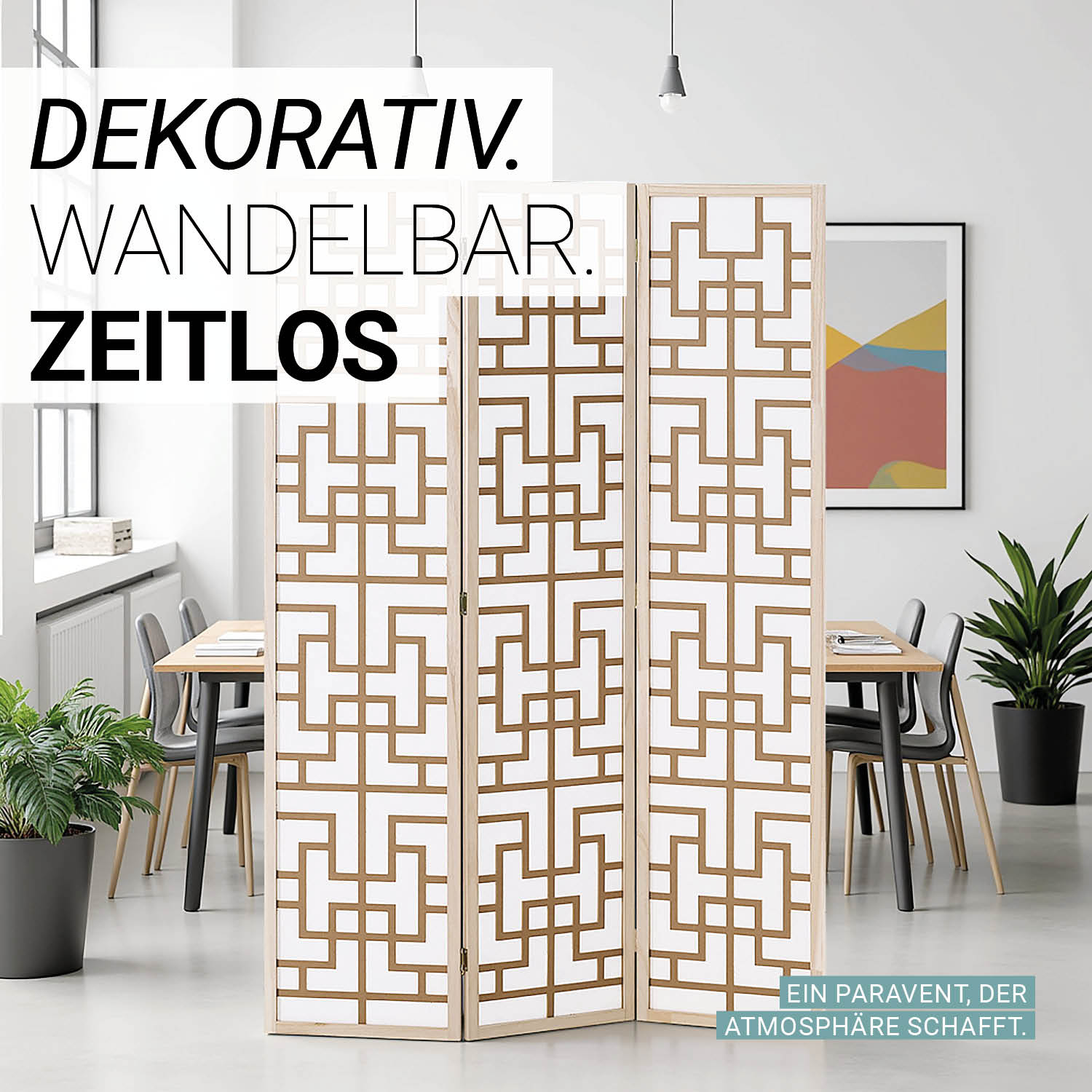 Paravent Natural Shoji | 3-panel | Wood | Room Divider | Partition Privacy Screen