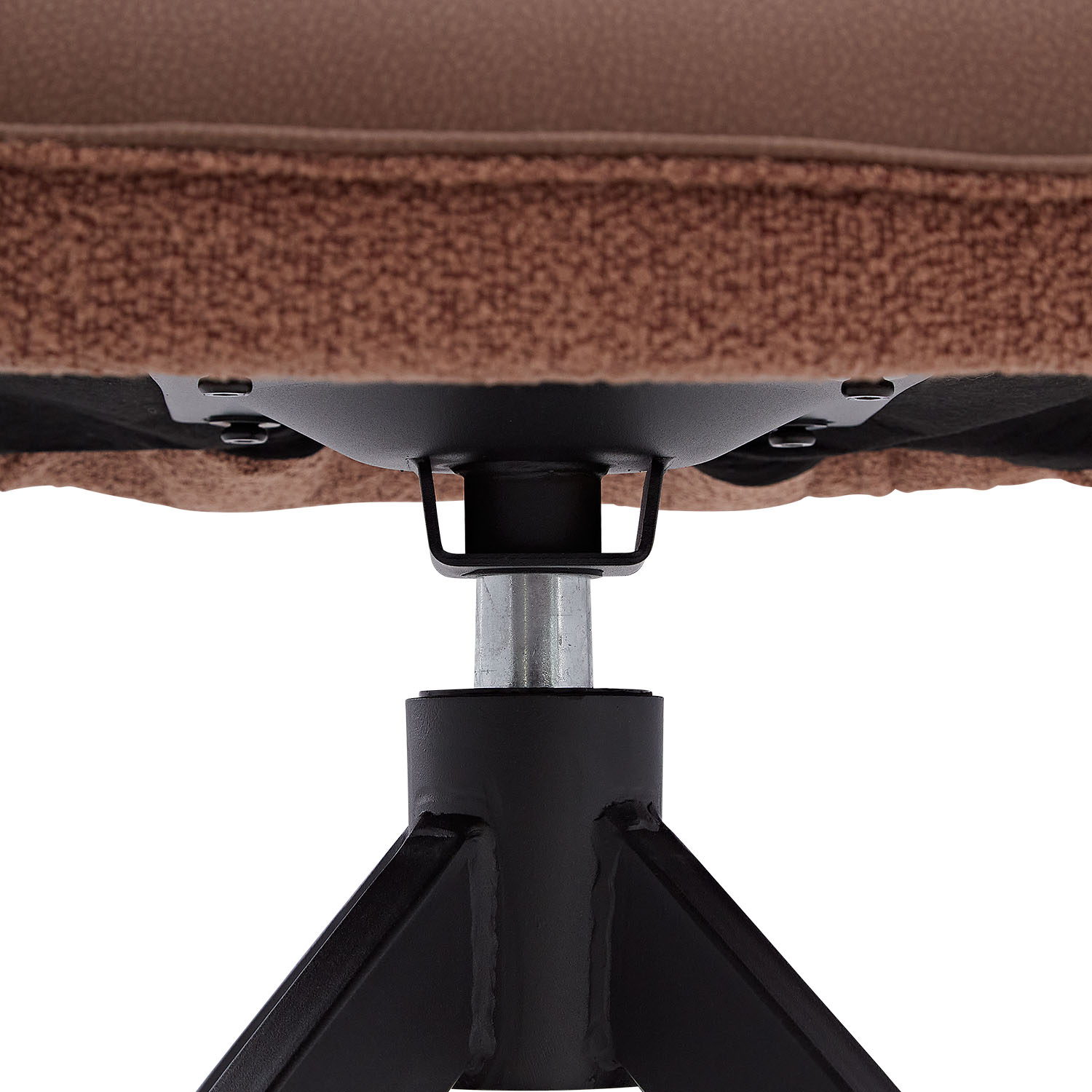 Dining set | 4-piece set upholstered chairs brown bouclé Leder with armrest | swivel | dining table brown metal frame oval 200 cm