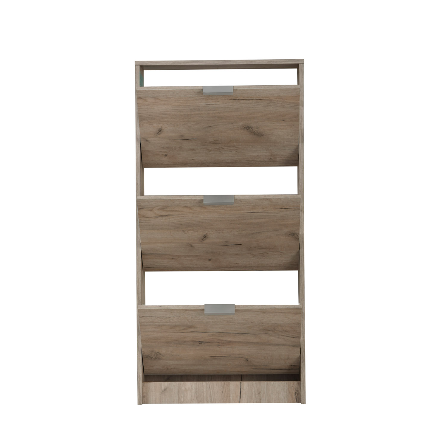 Shoe Rack Shoe Storage Shoe Cabinet Shoe Cupboard Wooden Grey Oak 3 Tier Shoe Tipper