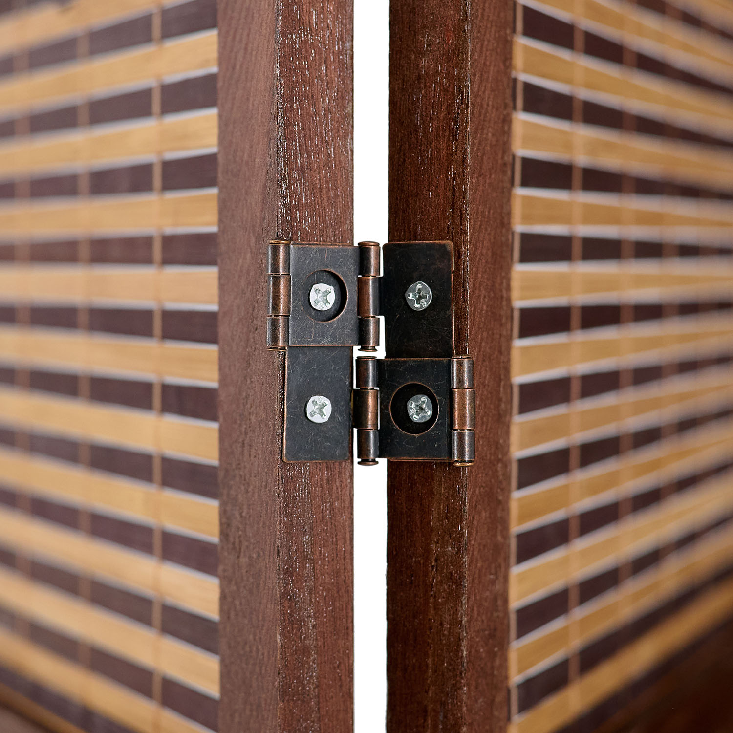 Paravent Brown Bamboo Shoji Rice Paper White Height 200 cm | 4-panel | Wood | Room Divider Partition Privacy Screen