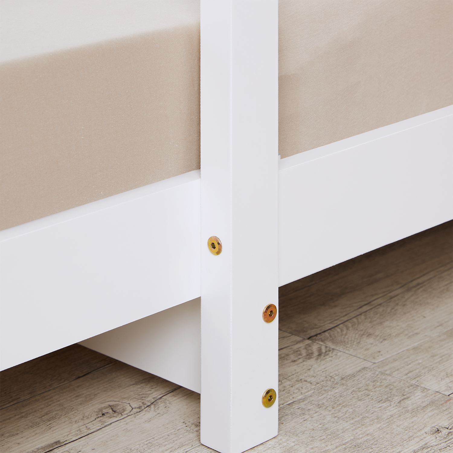 Children's Bed with Pull Out Bed 90x200 cm House Bed 2 Mattresses Bed Slats Treehouse Bed Children's Single Bed Wooden Frame White Trundle