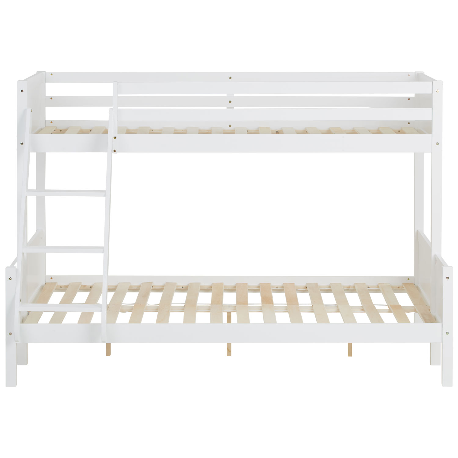 Bunk Bed Kids Bed 90x200 and 140x200 cm White Grey 2 Mattresses Wood Cabin Bed High Sleeper Bed Loft Bed Childrens Bed Twin Bed Drawer