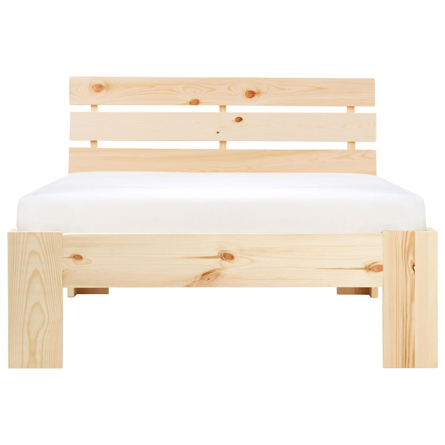 Wood Bed 90x200 cm Natural | Single Bed | with Slatted Frame | Solid | Kids Youth Guest Bedroom