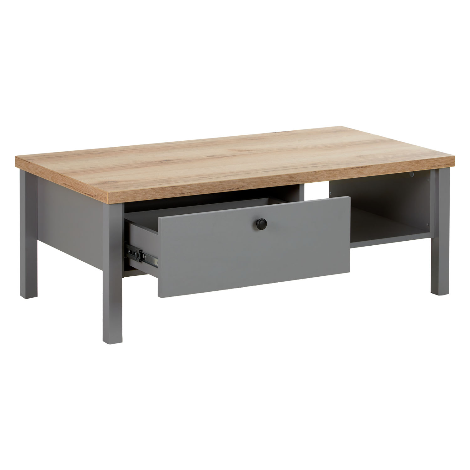 Coffee Table 110x60 cm Living Room Table Grey Wooden Table Storage Drawer