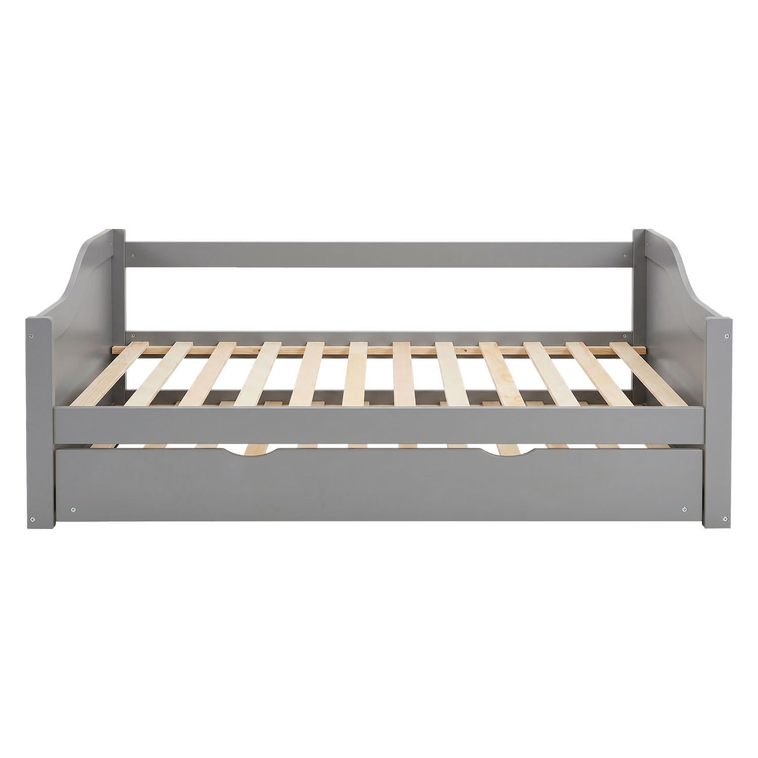 Wooden Bed 90x200 cm Gray | Extends to a Double Bed | Bunk Bed | With Slatted Base | Can Be Combined with a Duo Bed | Convertible Bed | Multifunctional Bed