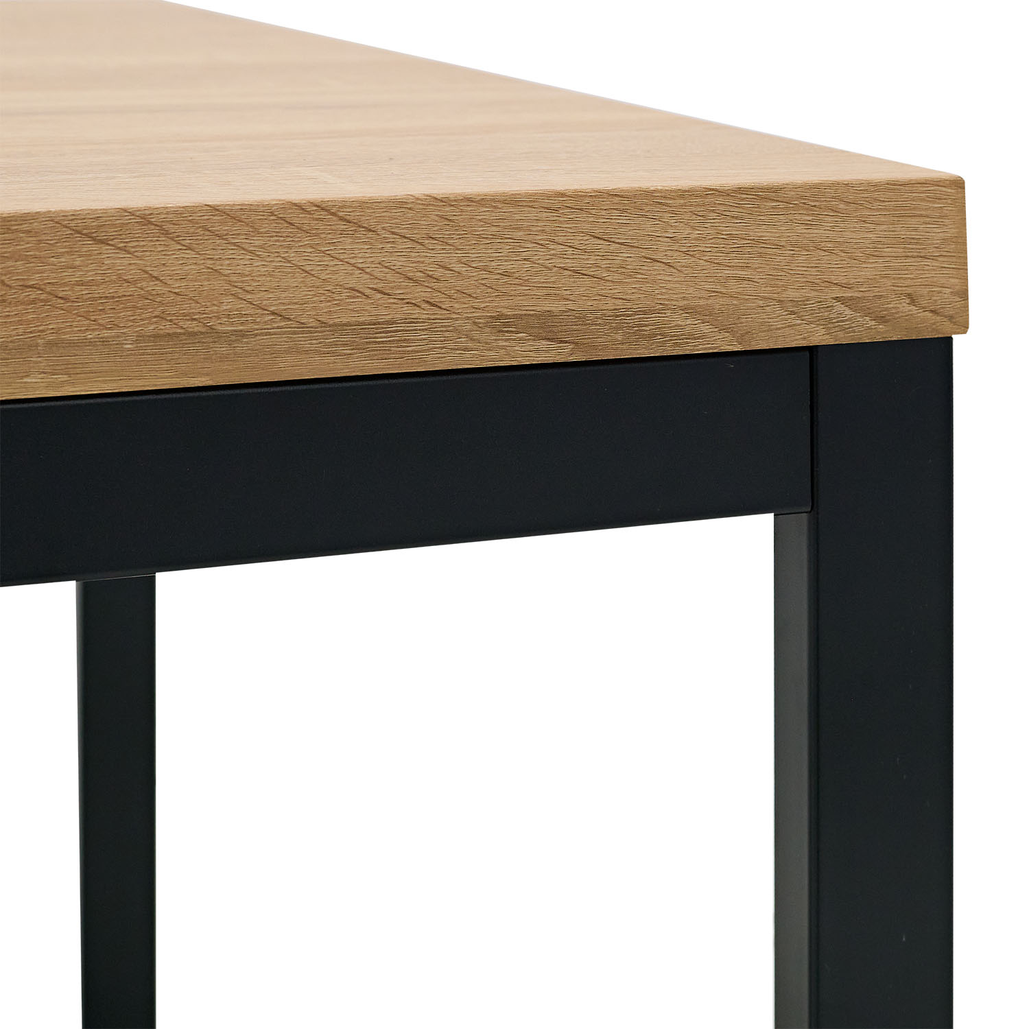 Modern Dining Table Kitchen Table Wooden Table 160x90 cm Oak Black Metal 6 Seater