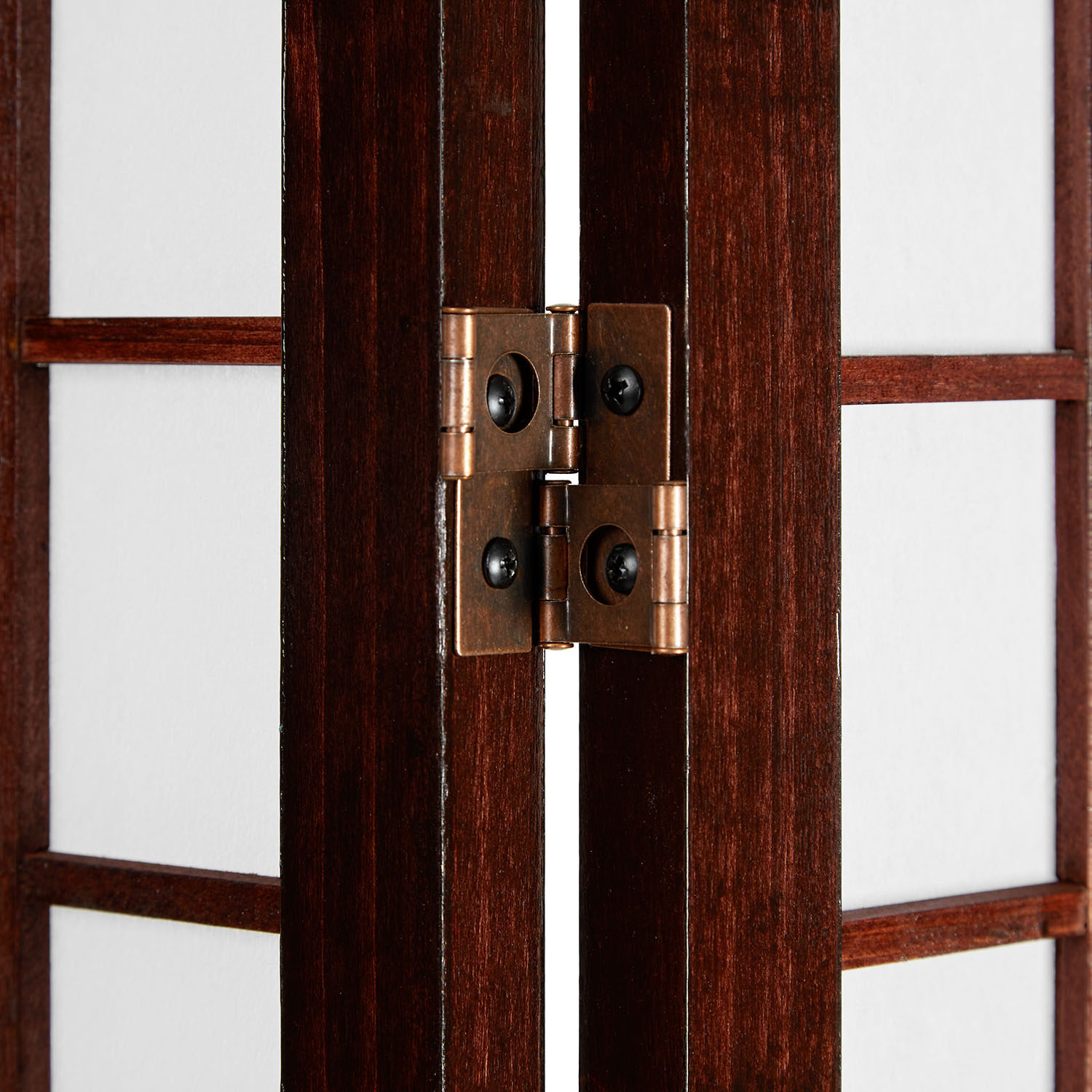 Paravent Brown Bamboo Shoji Rice Paper White | 4-panel | Wood | Room Divider Partition Privacy Screen
