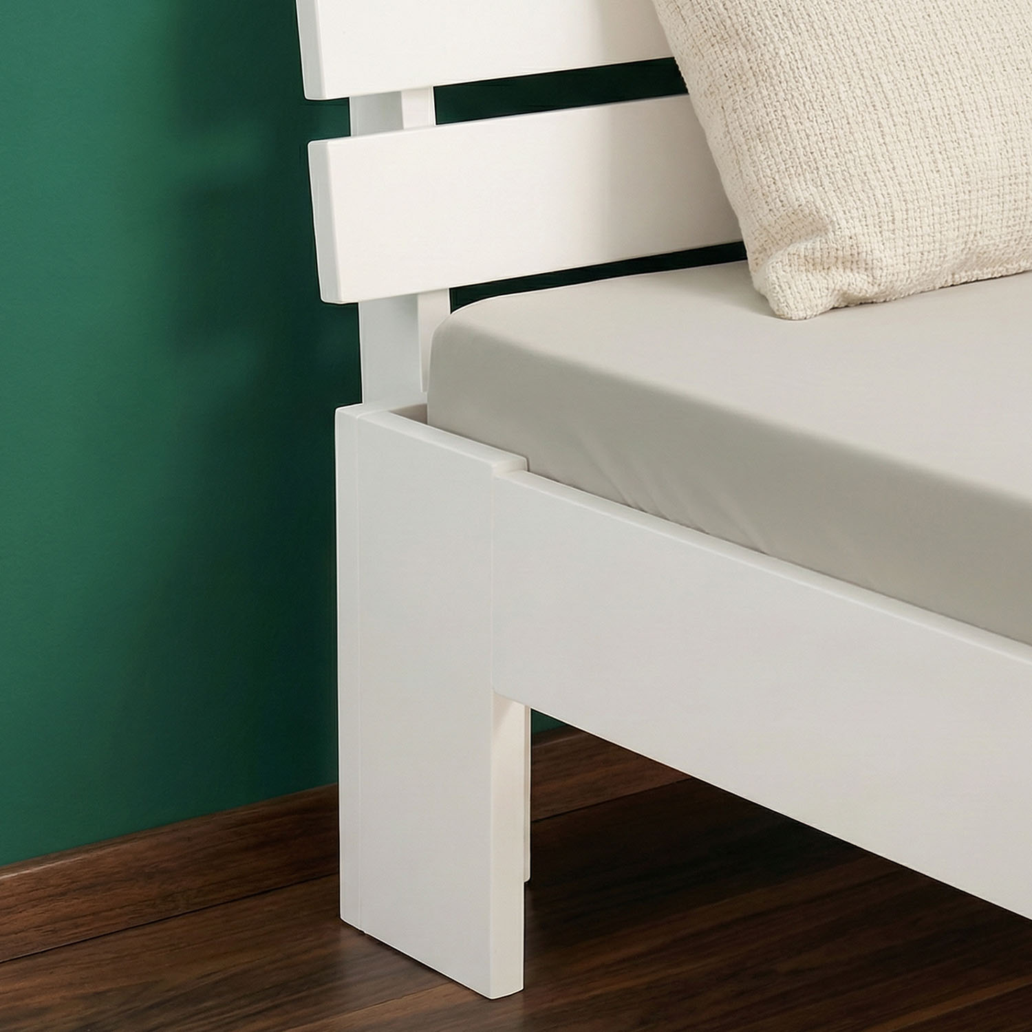 Wood Bed 90x200 cm White | Single Bed | with Slatted Frame | Solid | Kids Youth Guest Bedroom