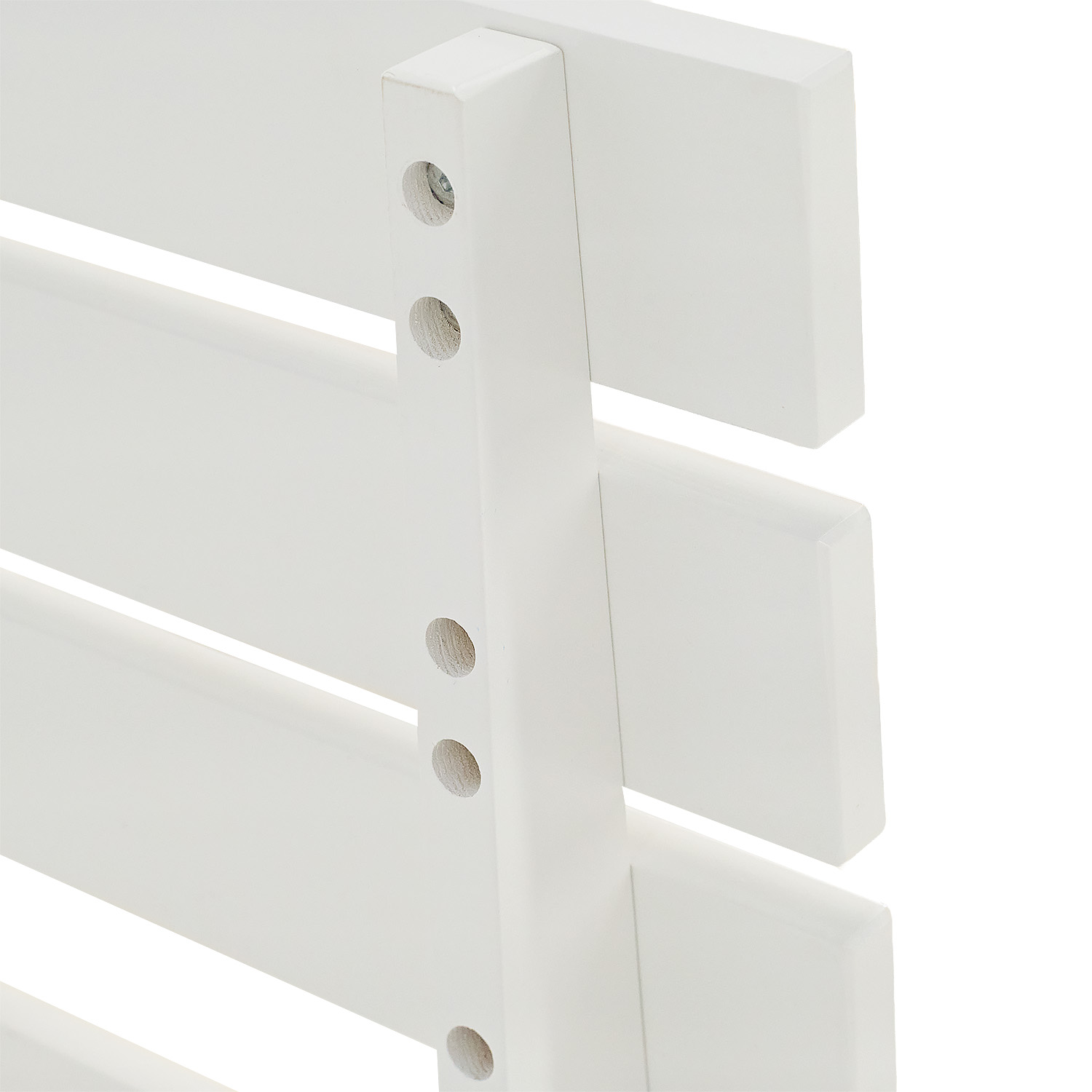 Wood Bed 140x200 cm White | Double Bed with Storage 2 Drawers | with Mattress | Solid | Kids Youth Guest Bedroom