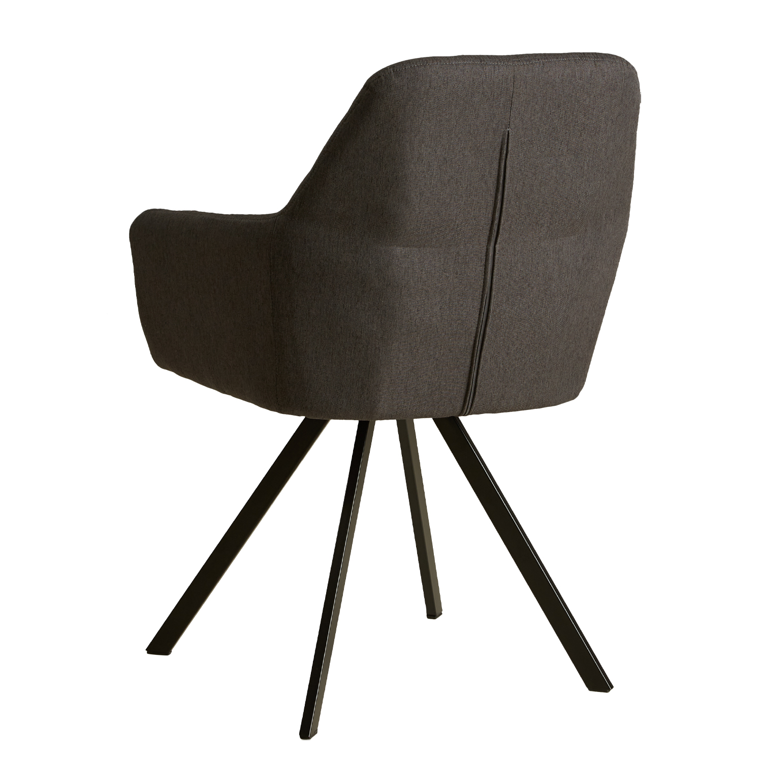 Set of 6 Upholstered Linen Dining Chairs in Anthracite with Armrests – Modern Dining Chairs