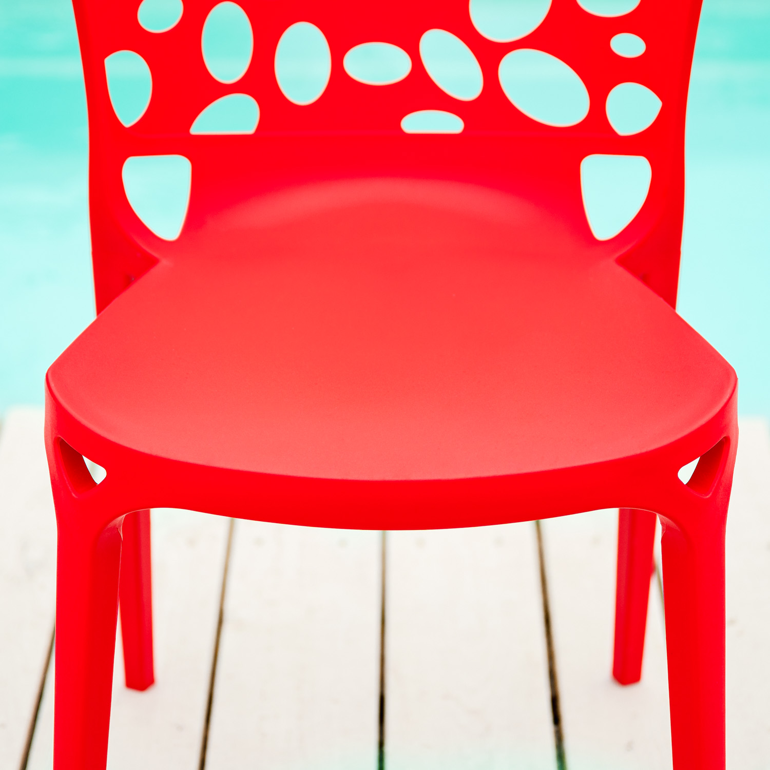 Gartenstuhl 4er Set Modern Rot Stühle Küchenstühle Kunststoff Stapelstühle Balkonstuhl Outdoor-Stuhl