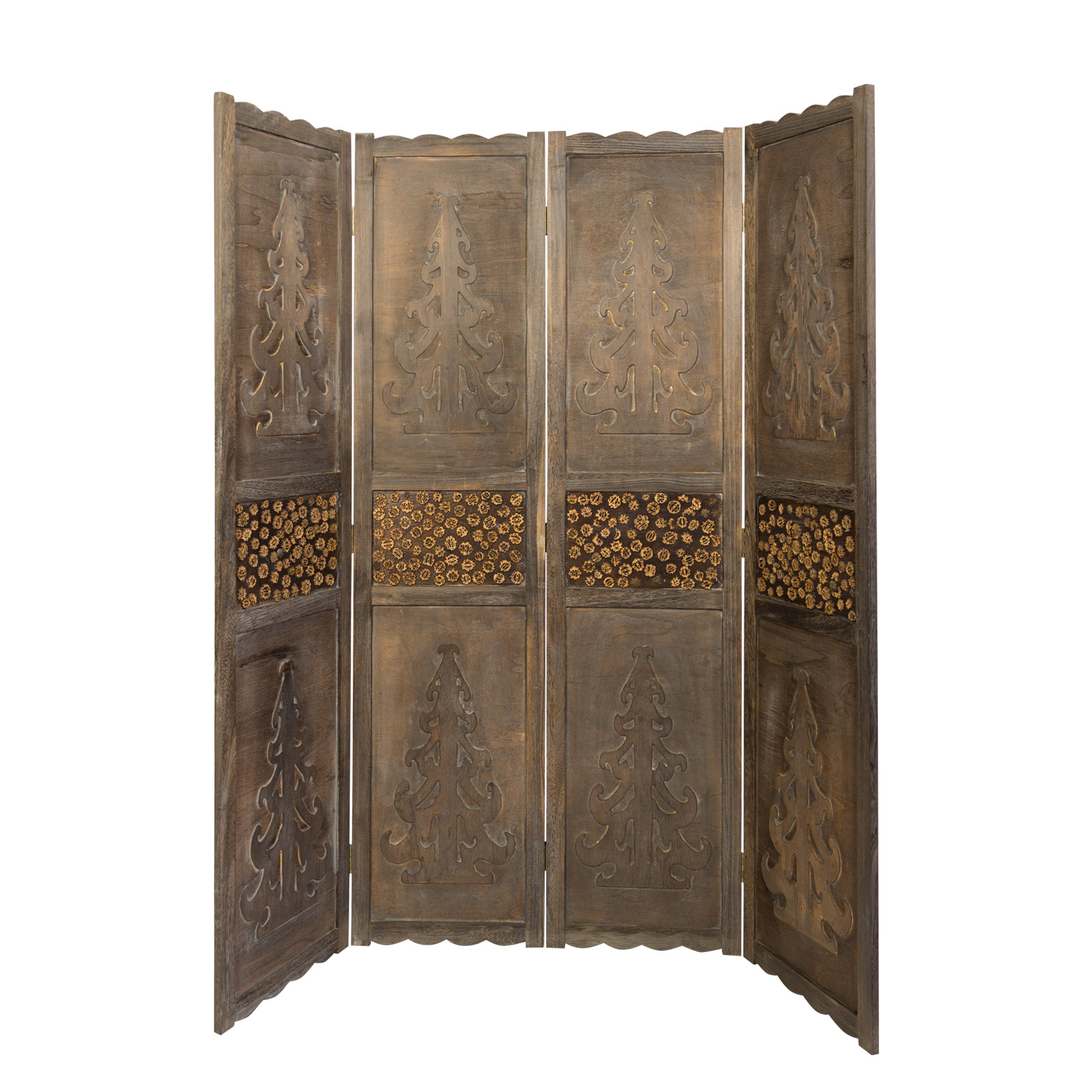 Paravent Brown Decorations | 4-panel | Wood | Room Divider Partition Privacy Screen