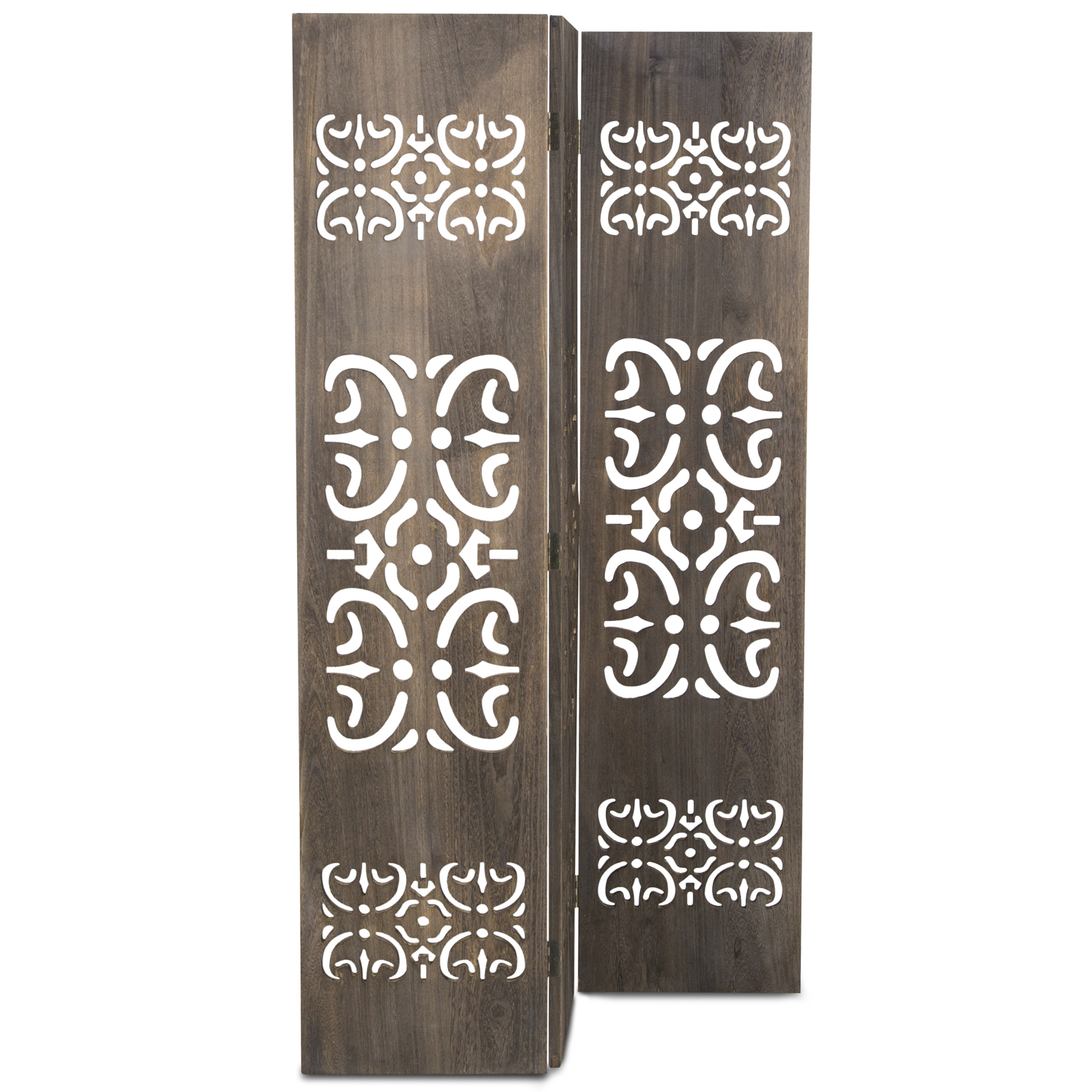 Paravent Brown Carvings | 3-panel | Wood | Room Divider Partition Privacy Screen