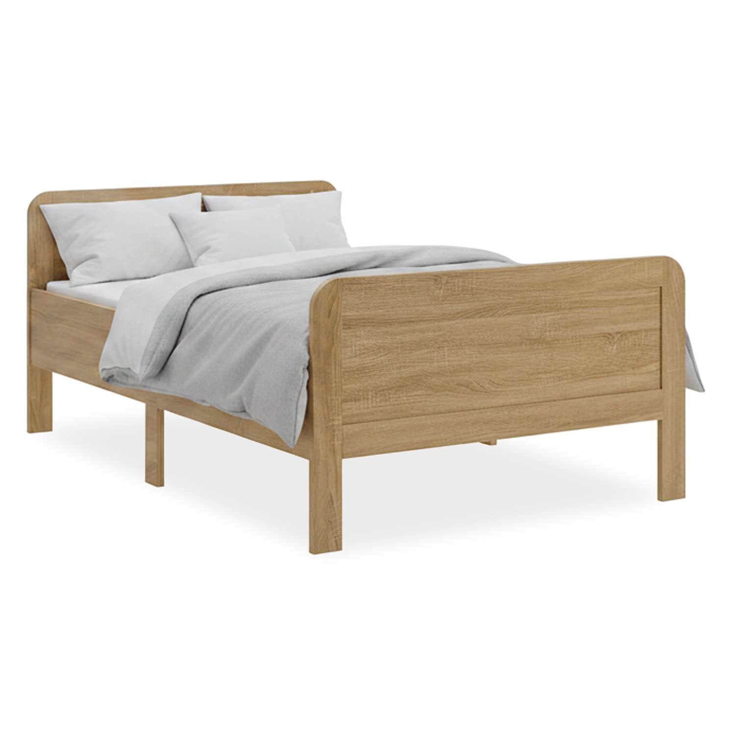 Comfort Bed 120x200 cm Natural | Senior Bed Height Adjustable | Single Bed | Wood | without Slatted Frame