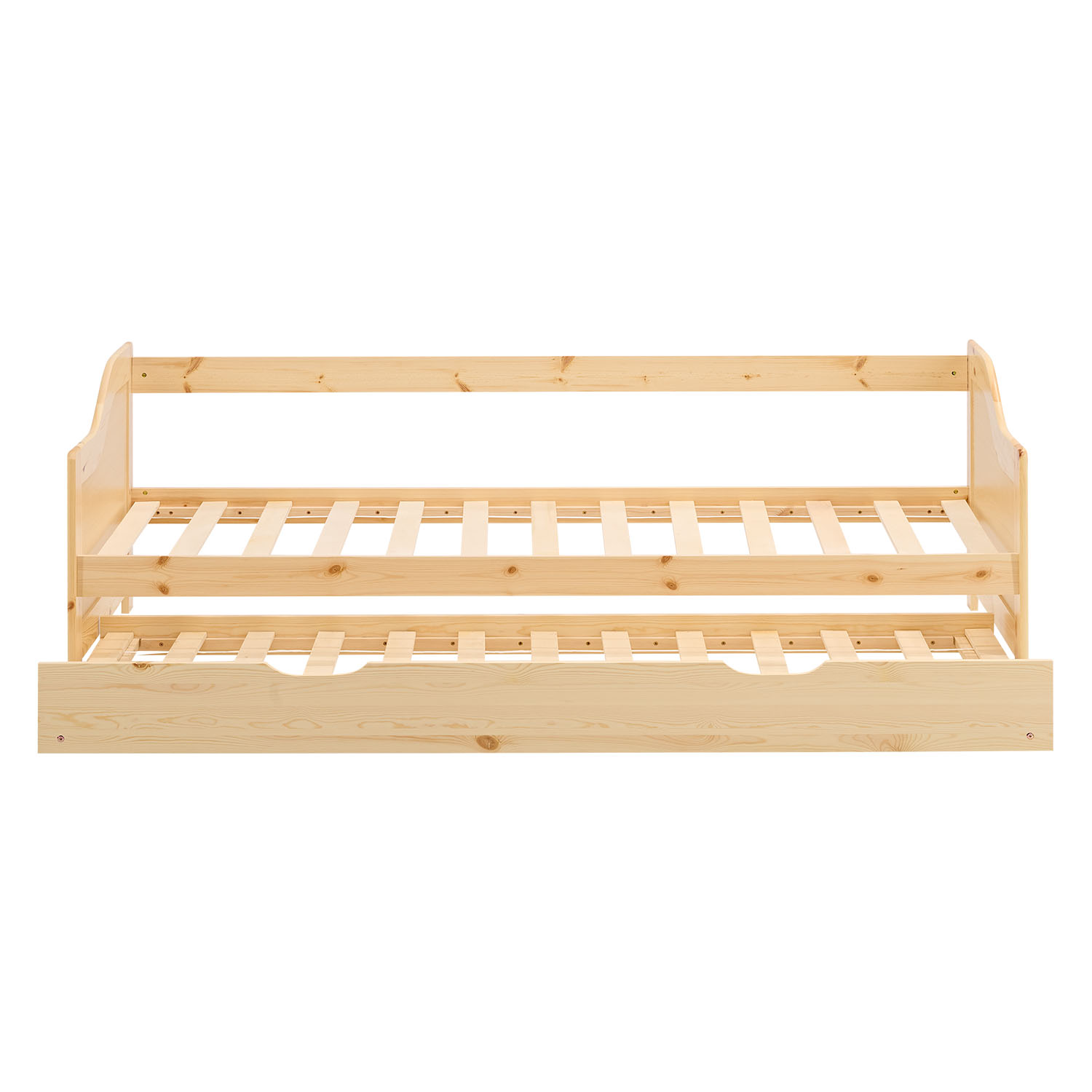 Wood Bed 90x200 cm Natural | Extendable | Cabin Bed | with Mattress | Kids Youth Guest Bedroom