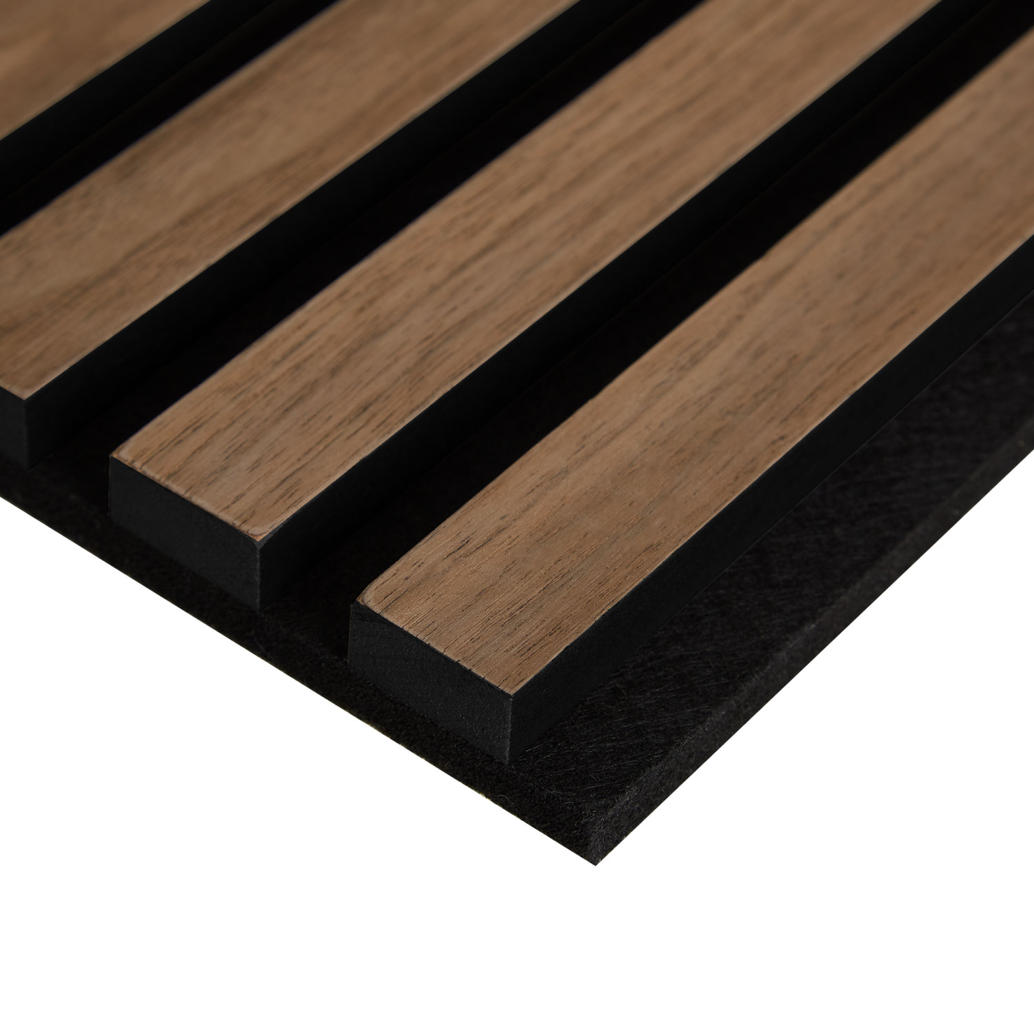 Acoustic Panels Wall Panels 60 x 60 cm Brown Walnut | Wood | 4-piece Set | 3D Strips