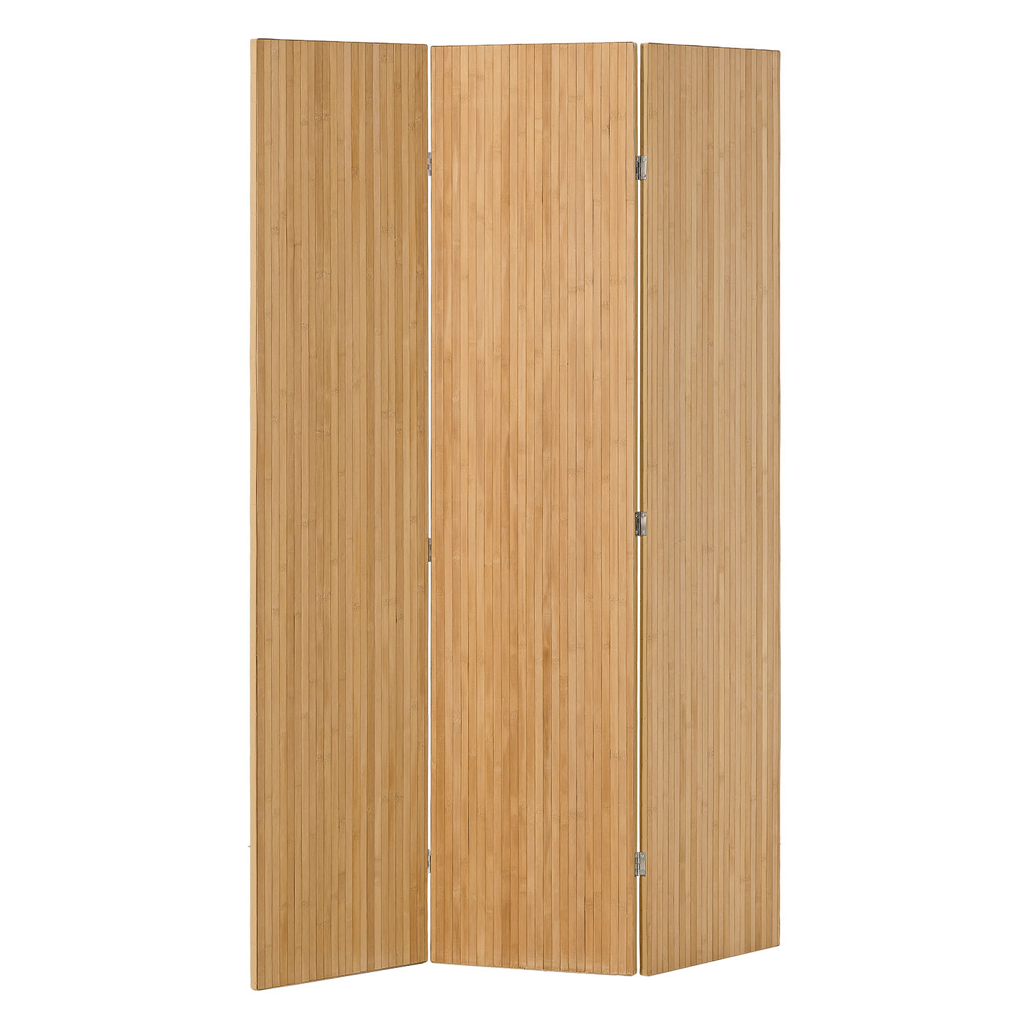 Paravent Natural Bamboo Slats | 3-panel | Wood | Room Divider Partition Privacy Screen