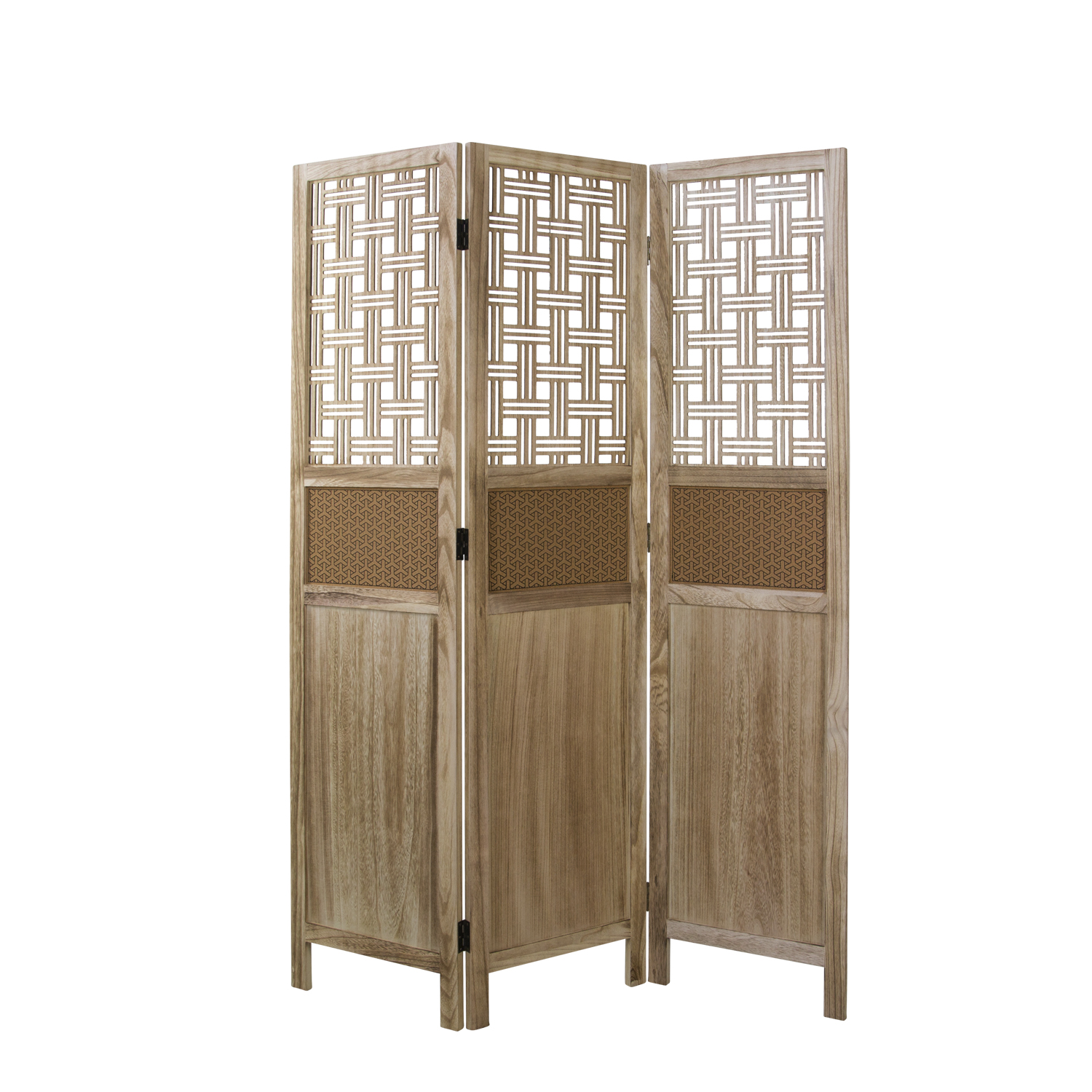 Paravent Natural Cork Decorations | 3-panel | Wood | Room Divider Partition Privacy Screen