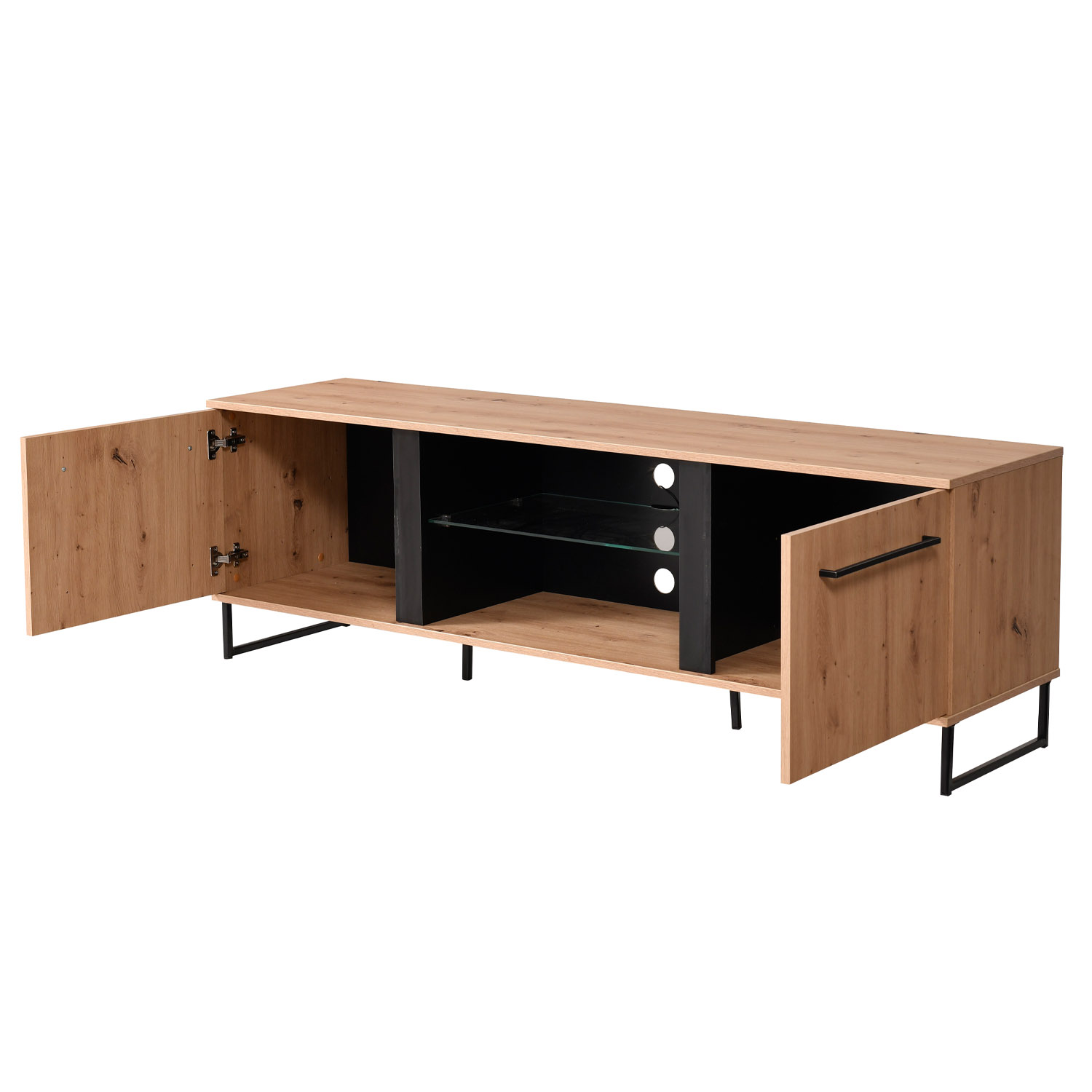 Modern Living Room Unit Cupboard Set Wall Unit TV Set with Storage Entertainment Center Industrial Style