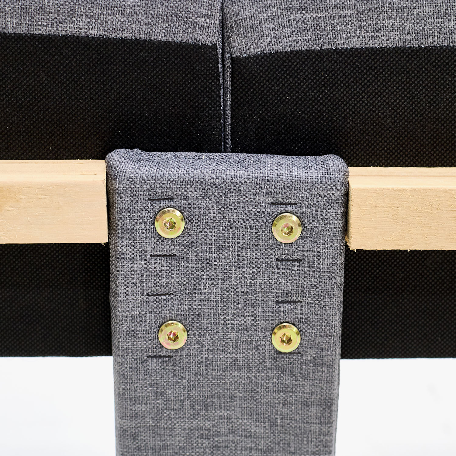 Upholstered bed 160x200 cm grey | futon bed | with slatted frame | double fabric bed frame