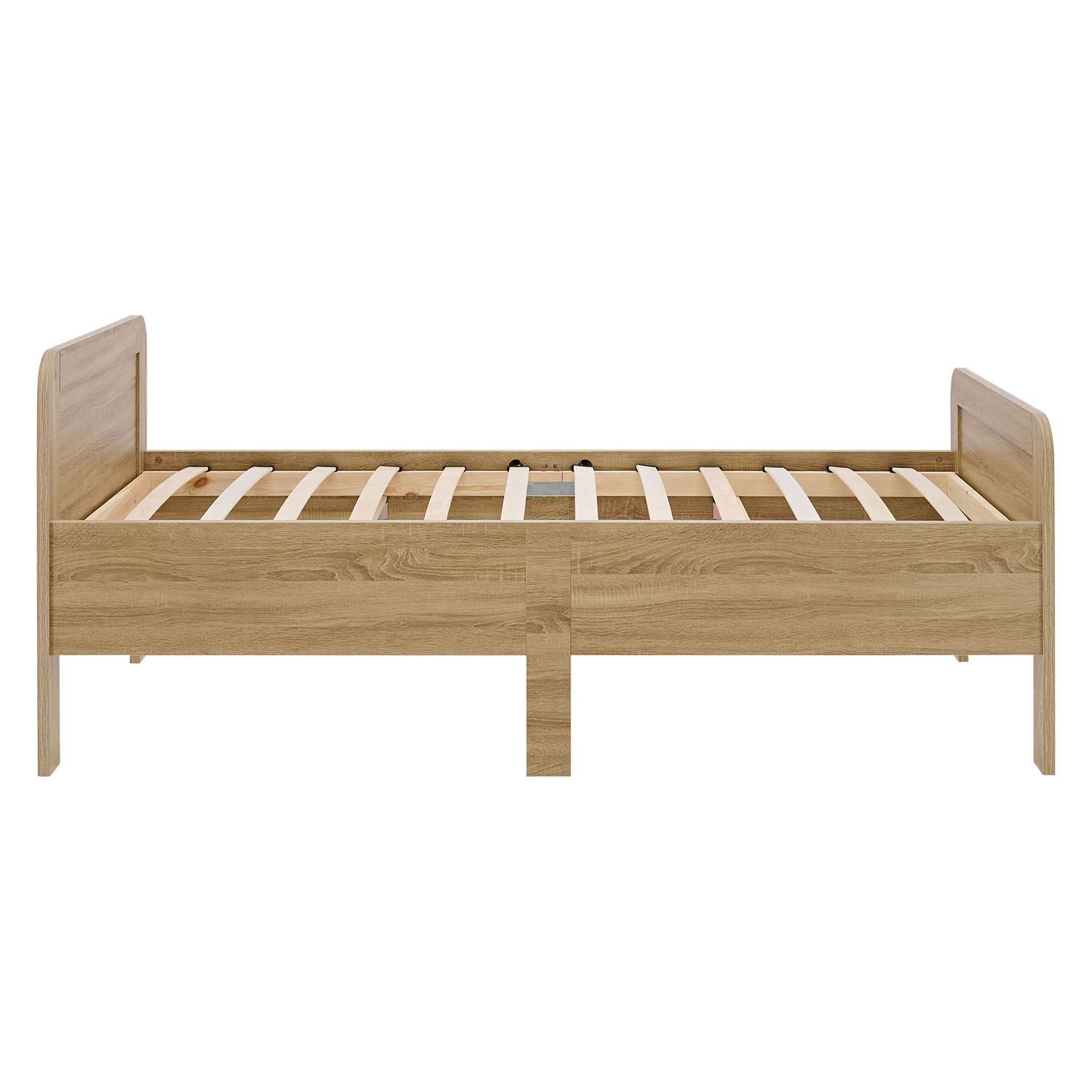 Comfort Bed 90x200 cm Natural | Senior Bed Height Adjustable with Slatted Frame | Single Bed | Wood