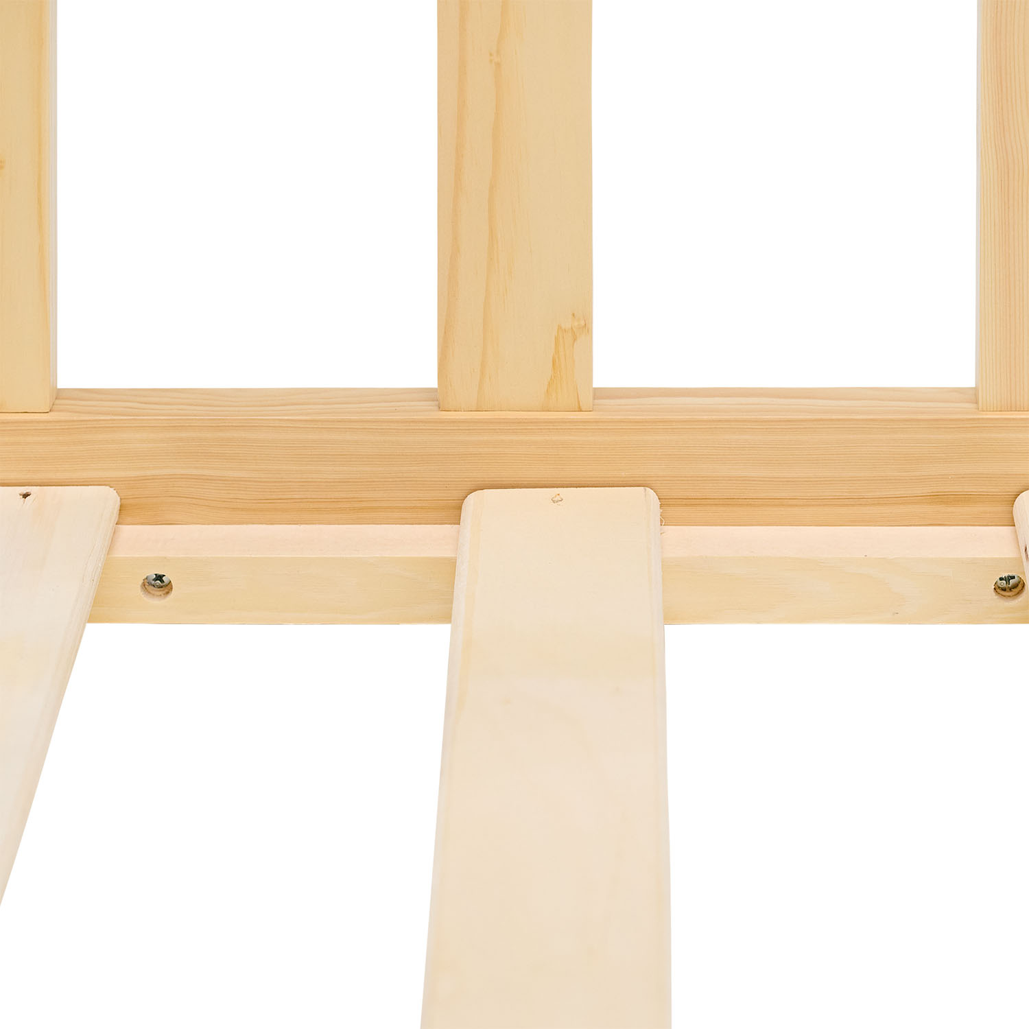 Children's Bed 90x200 Natural | Floor Bed with Mattress & Slatted Frame | with Fall Protection | Montessori