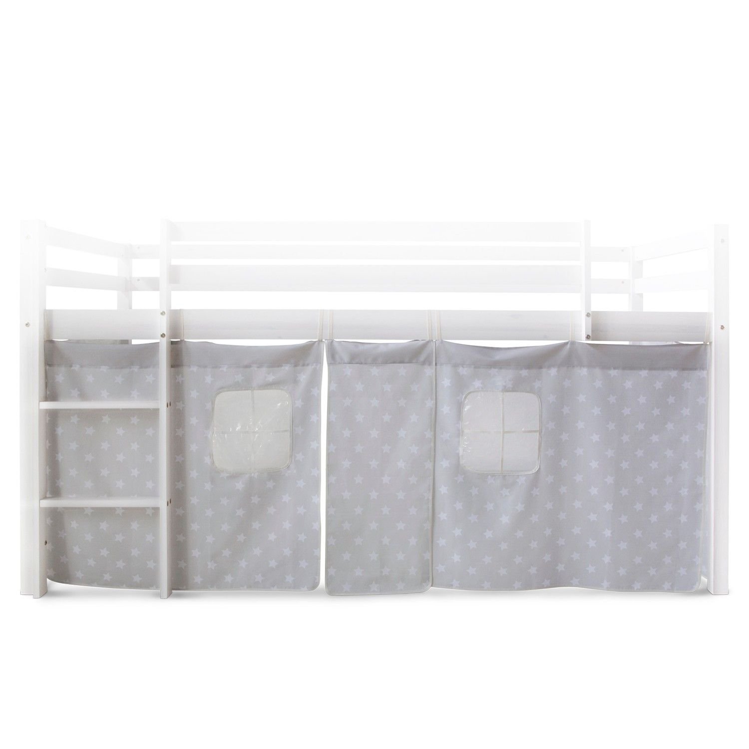 Childrens Bed Curtain Bunk Bed Cabin Bed Accessories Grey Stars