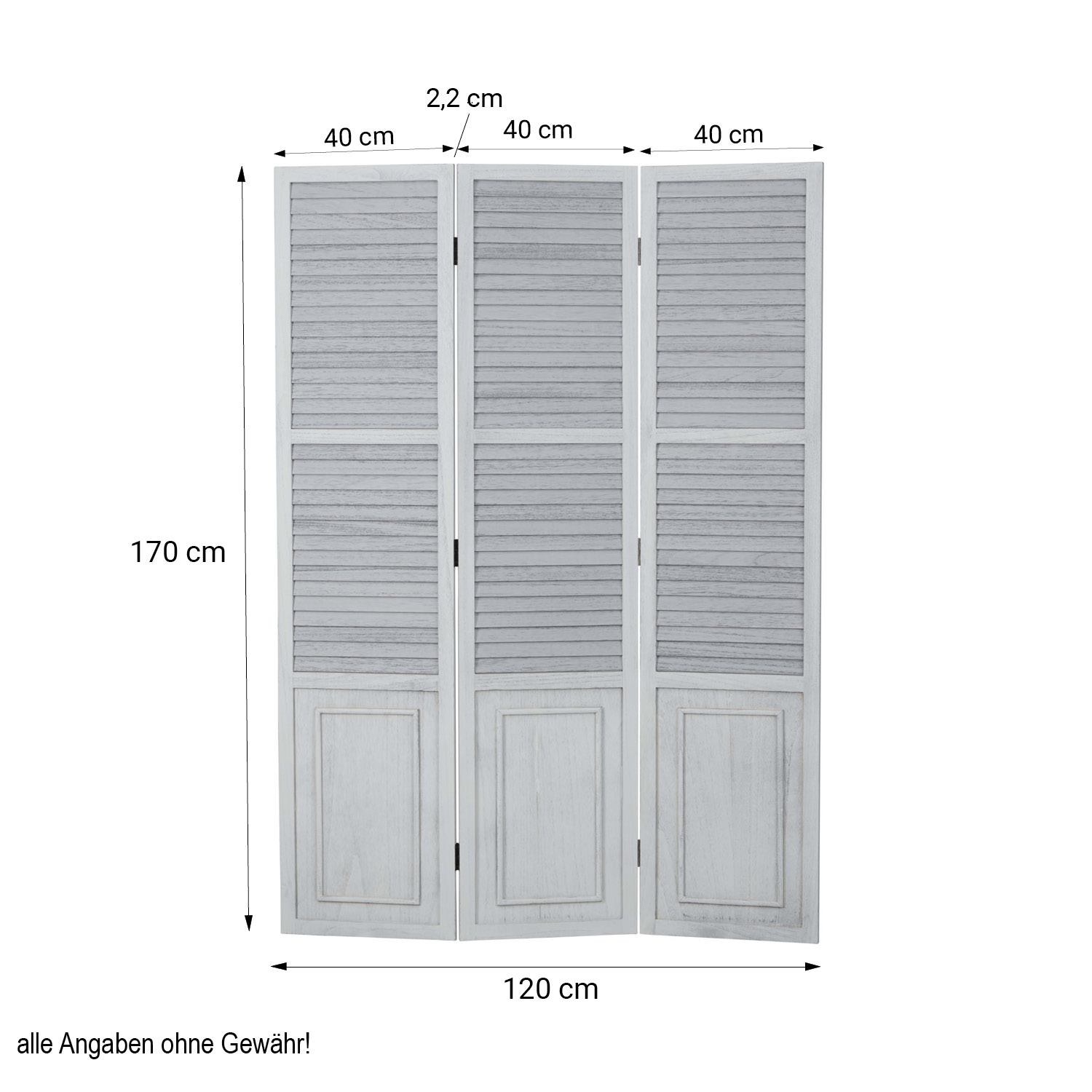 Paravent Gray Wooden Slats | 3-panel | Wood | Room Divider Partition Privacy Screen