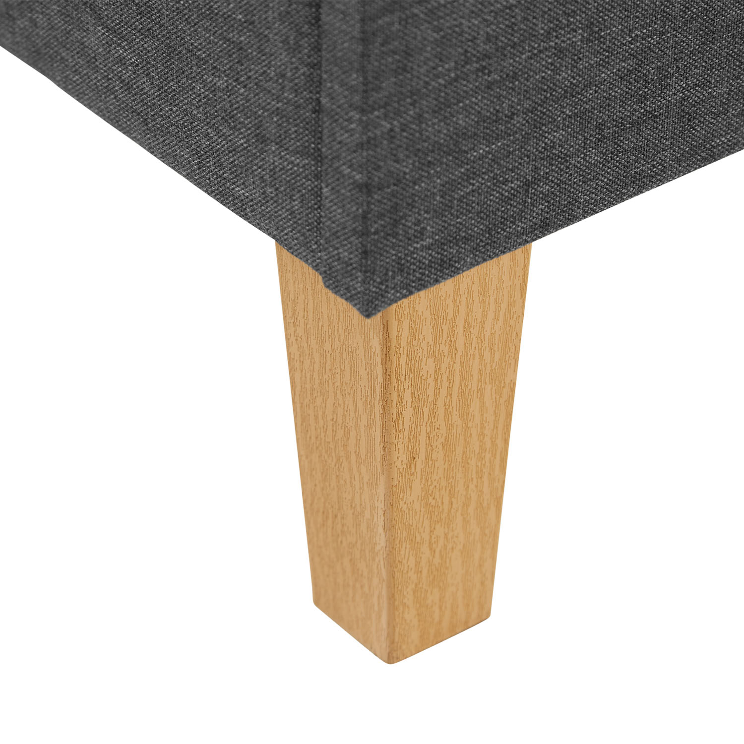Upholstered Bed with Mattress 90x200 Slatted Frame Single Bed Fabric Bedstead Bed Grey