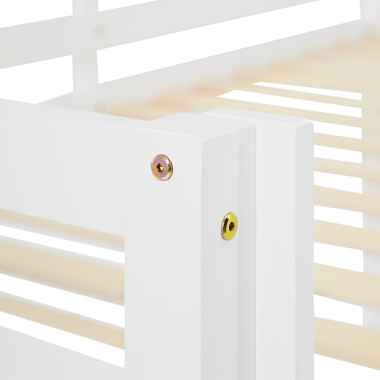 Loft Bed with Mattress Slatted Frame 90x200 cm Children's Bed Bunk Bed White