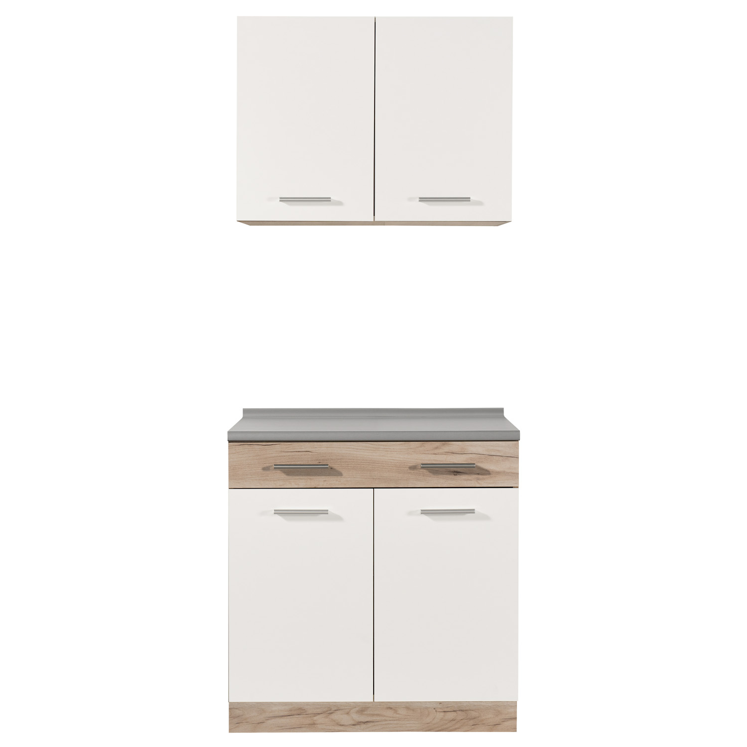 Kitchen Unit without Appliances 80 cm White | Oak | Single Kitchen | Mini Kitchen | Kitchen Element | Basic