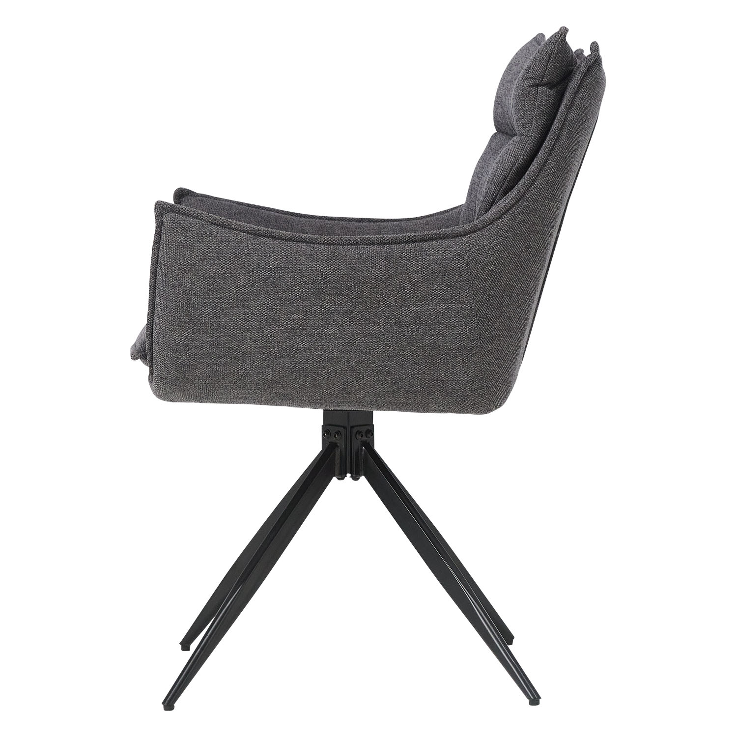 Esszimmerstühle Drehbar 1, 2, 4 oder 6 Stühle für den Esstisch Drehstuhl mit Armlehne Stoff Anthrazit Polsterstühle Sessel Modern