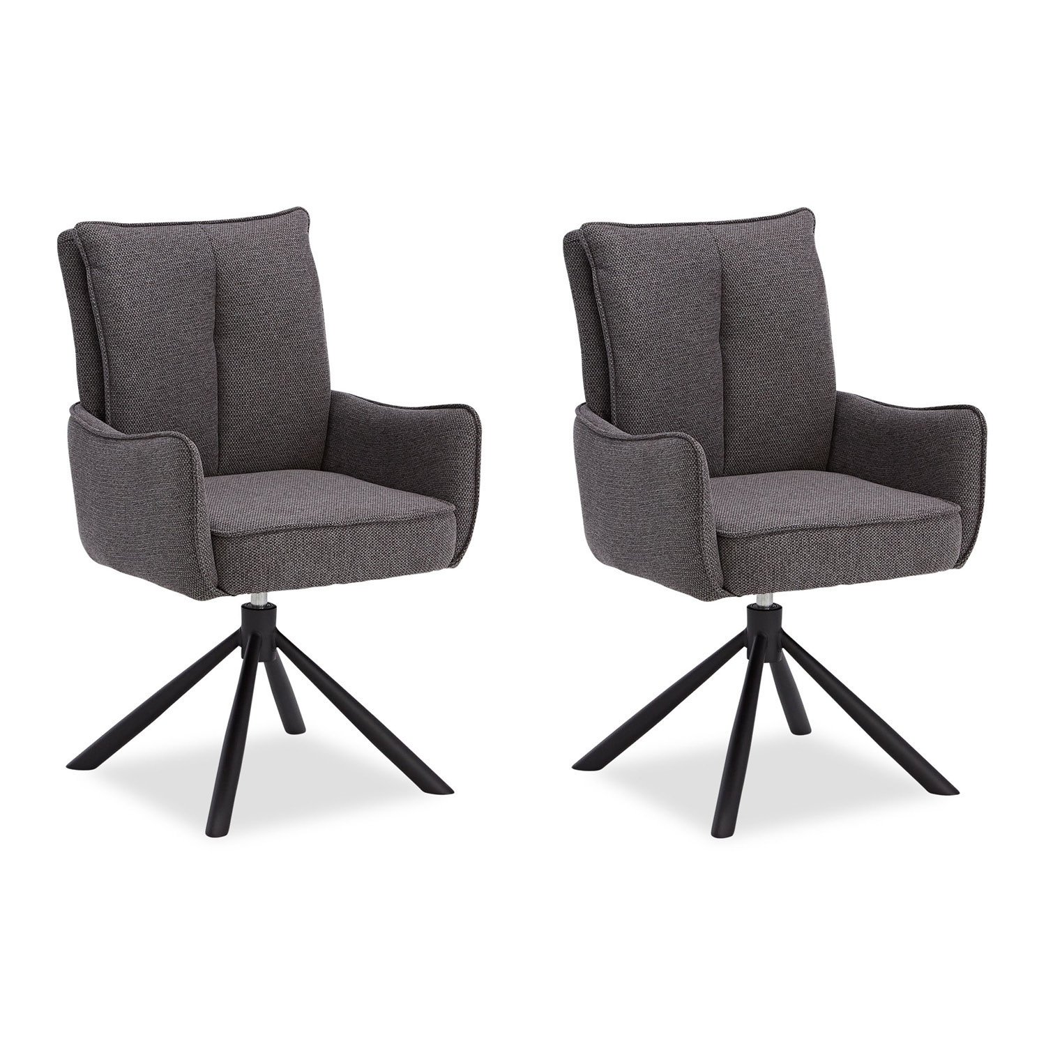 Dining Chair Set of 2 Modern Egg Chairs Anthracite Fabric Armchairs Dining Room Chairs Upholstered Chairs Eames Chairs