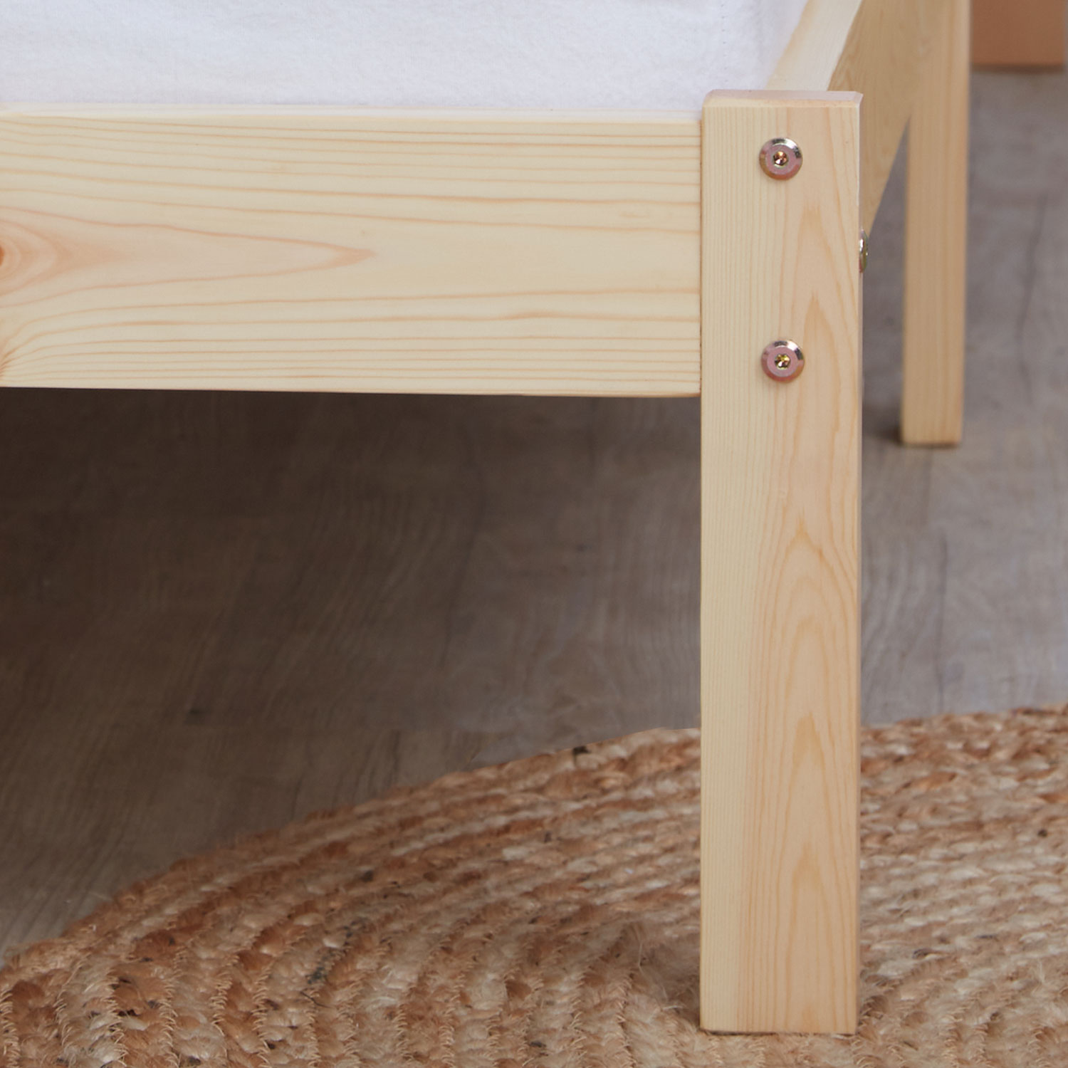 Wooden bed youth bed 90 140 x 200 cm natural white with slatted frame children's bed day frame